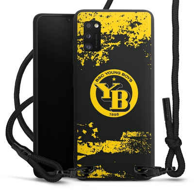 DeinDesign Handyhülle BSC Young Boys Offizielles Lizenzprodukt Fanartikel BSC YB Grunge, Samsung Galaxy A41 Premium Handykette Hülle mit Band Case zum Umhängen