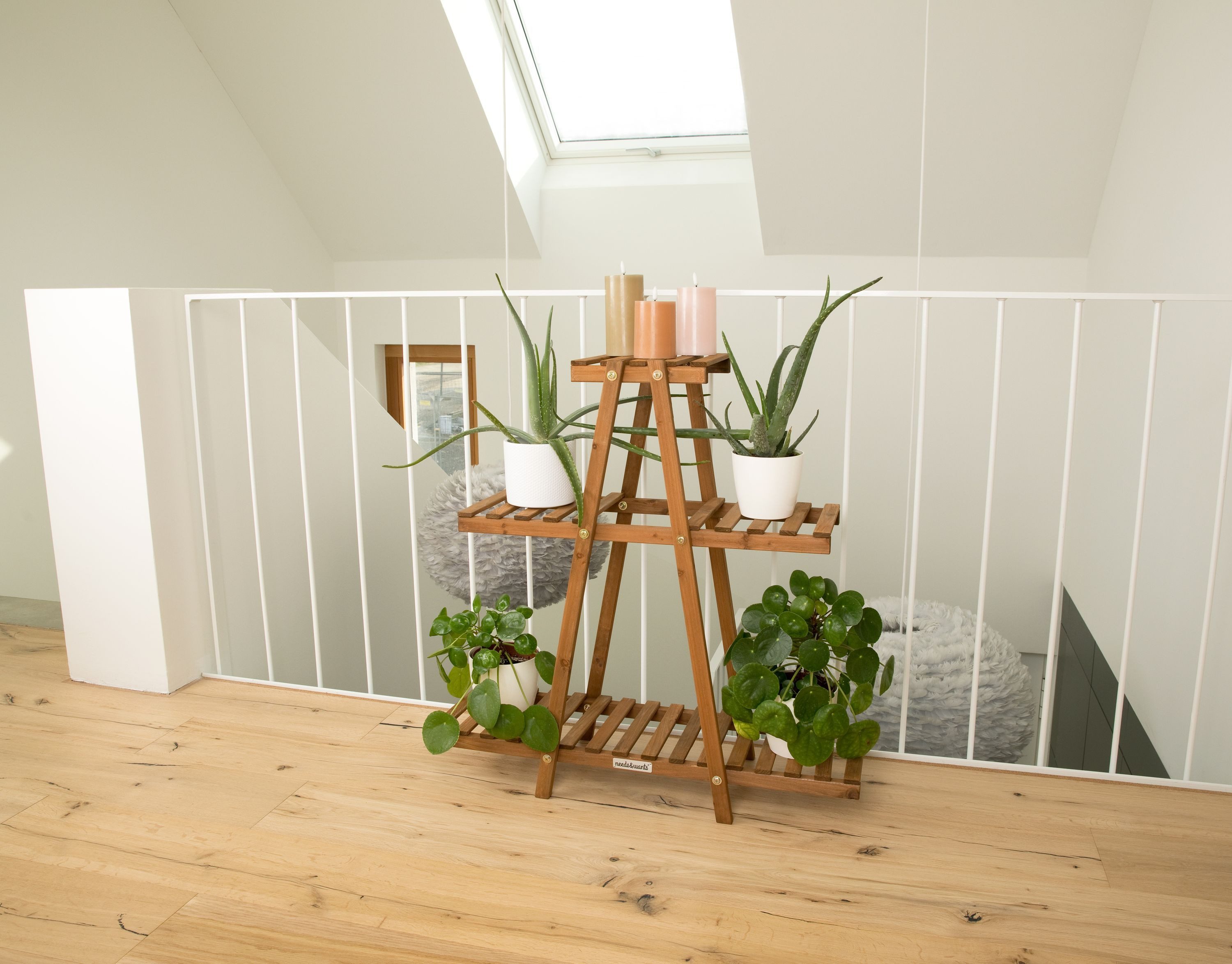 needs&wants® Blumenständer Pflanzenständer Blumentreppe Pflanzenregal Blumenregal Pflanzentreppe, Outdoor Indoor Balkon draußen Blumenleiter Pflanzleiter Pflanztreppe