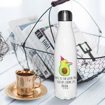 Mr. & Mrs. Panda Thermoflasche Avocado Feier - Weiß - Geschenk, Gute Laune, Trinkflasche, Party, Veg, Einzigartige Geschenkidee