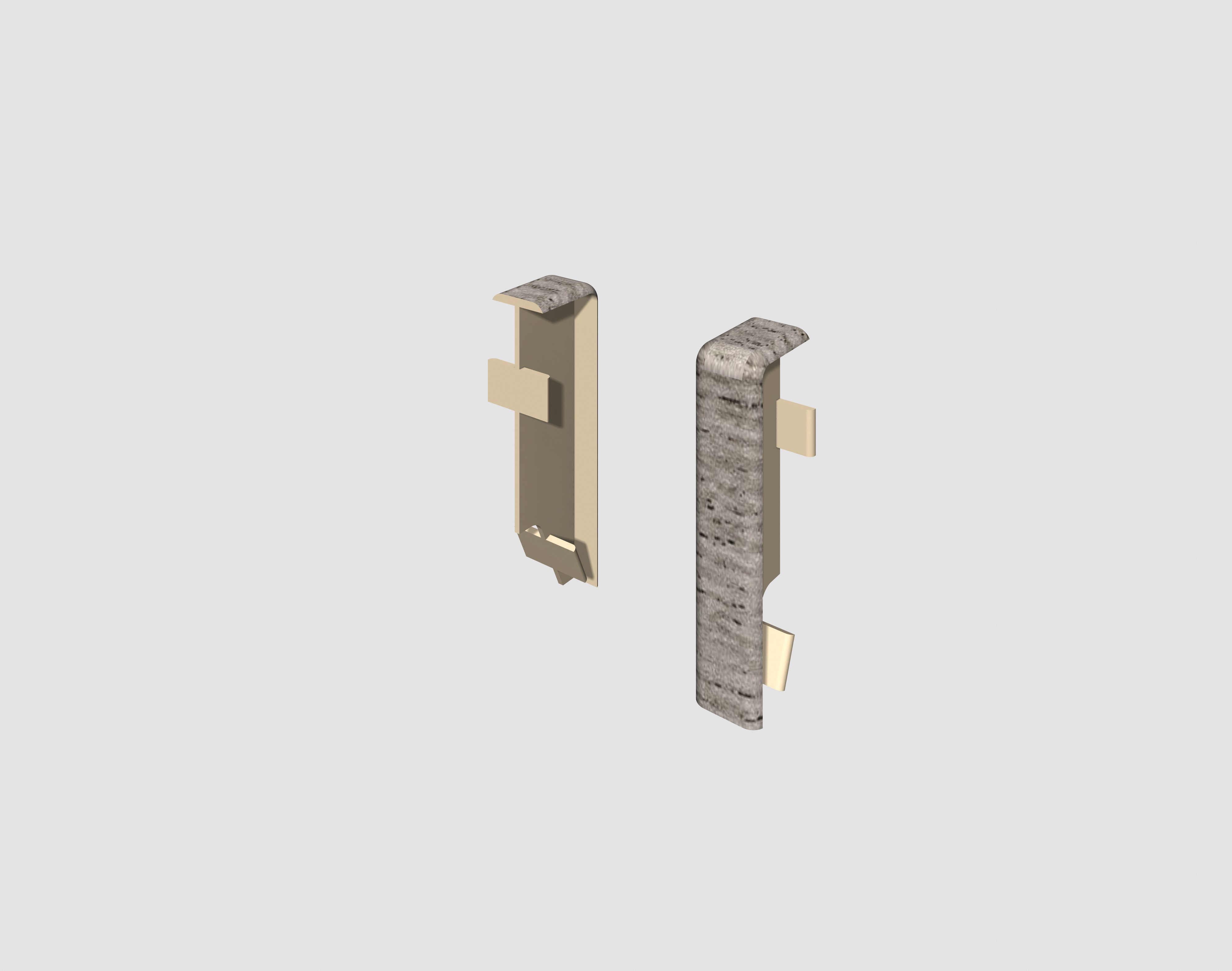 EGGER Sockelleisten-Zwischenstücke Eiche silber, L: 1.6 cm, H: 5.9 cm, 2-St., neues kubisches Profil; 2 Stück