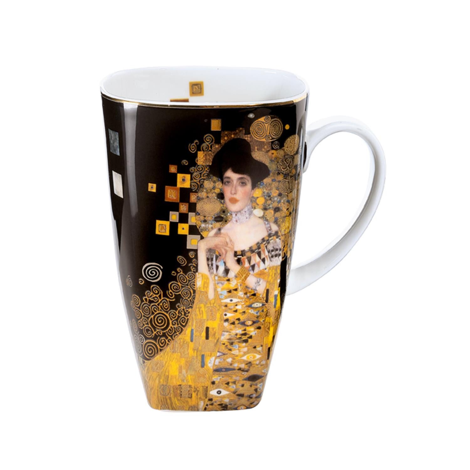 Goebel Tasse Gustav Klimt, Porzellan, Echtgolddekor, Gold, Klimt, H: 14cm