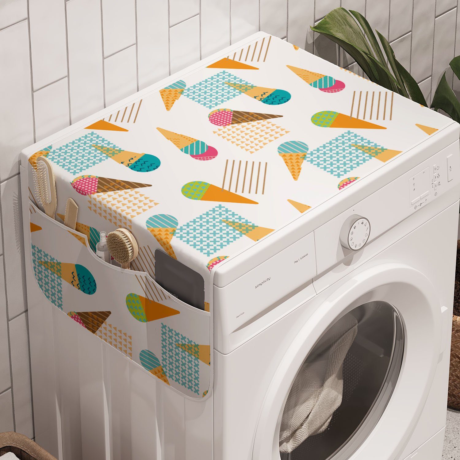 Waschmaschine Abakuhaus Grafik geometrische Badorganizer und Trockner, für Eis Anti-Rutsch-Stoffabdeckung