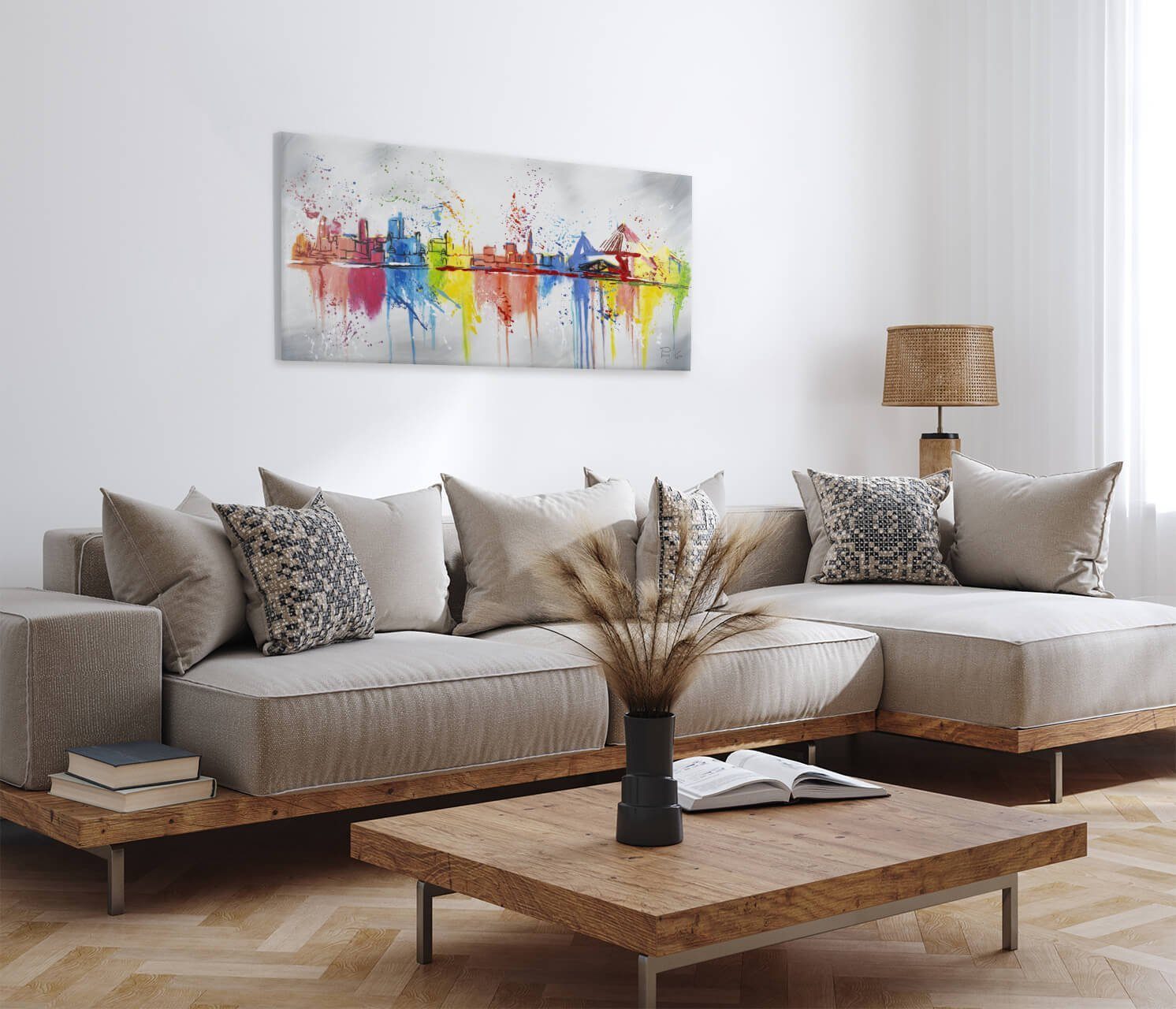 Gemälde cm, KUNSTLOFT 120x60 Wohnzimmer meine Perle Wandbild Leinwandbild 100% HANDGEMALT Hamburg,