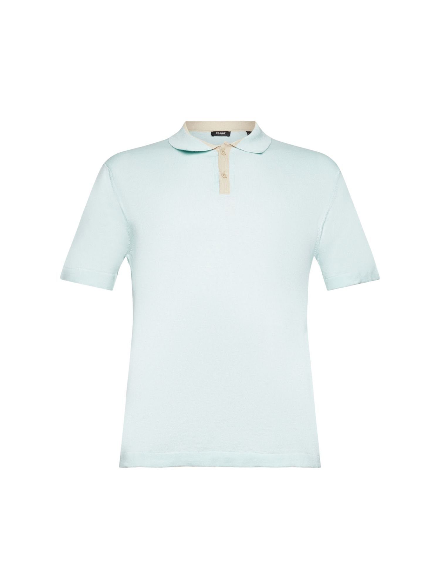 Esprit Collection Poloshirt Mesh-Poloshirt aus Baumwollmix LIGHT AQUA GREEN