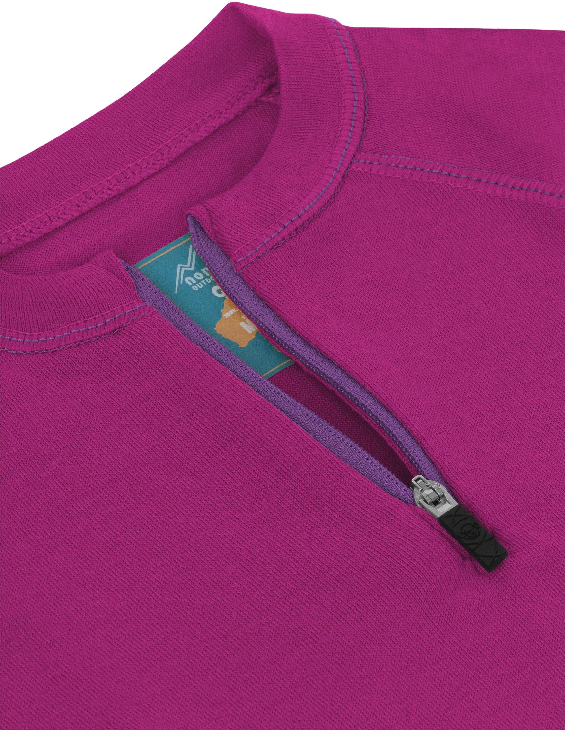normani Funktionsshirt Kinder Merino Langarm mit 1/4 Zipper Nyapari Pullover mit Zip Skipullover aus 100 % Merinowolle