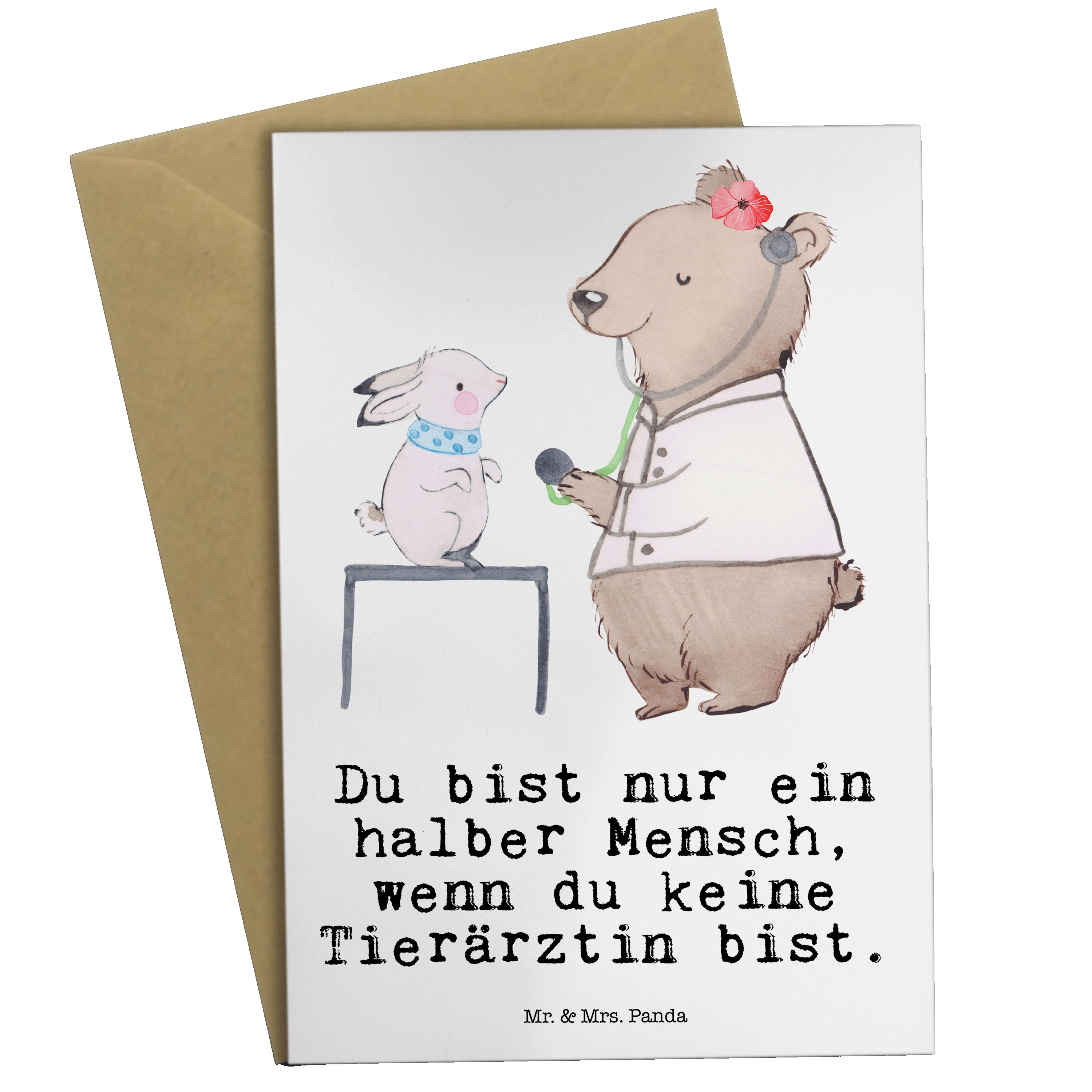 Mr. & Mrs. Panda Grußkarte »Tierärztin mit Herz Weiß Geschenk