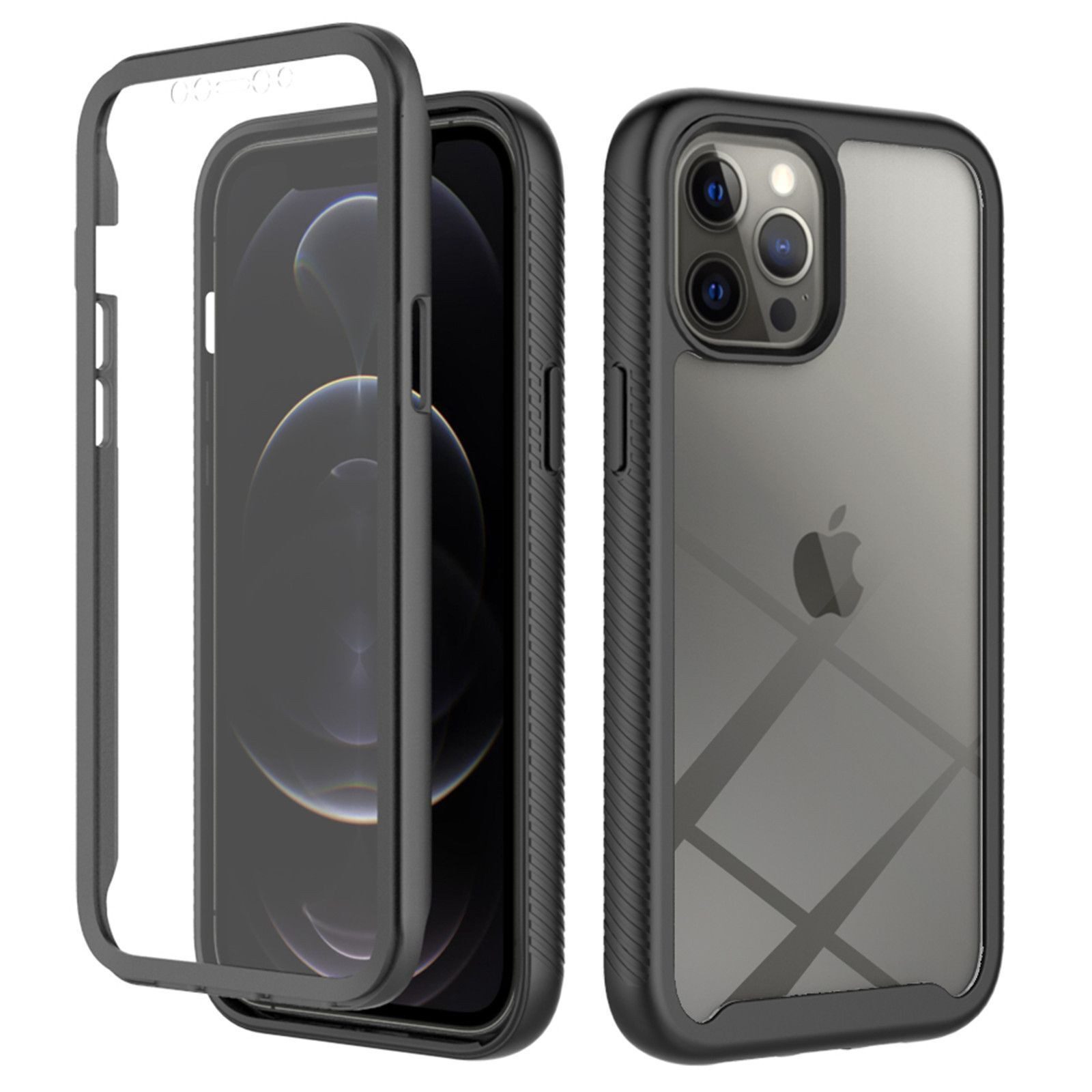 betterfon Handyhülle für Apple iPhone 12 Pro Max TPU Case mit 360° Rundumschutz, 360 Grad Hülle mit Displayschutz und Fingerprint