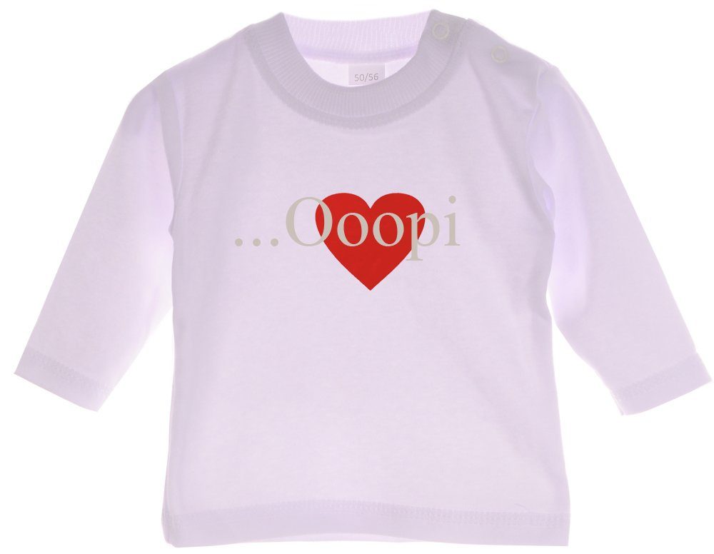 Neugeborene Bortini Baby Langarmshirt Langarmshirt Erstlingsshirt in für La Ooopi weiß T-Shirt