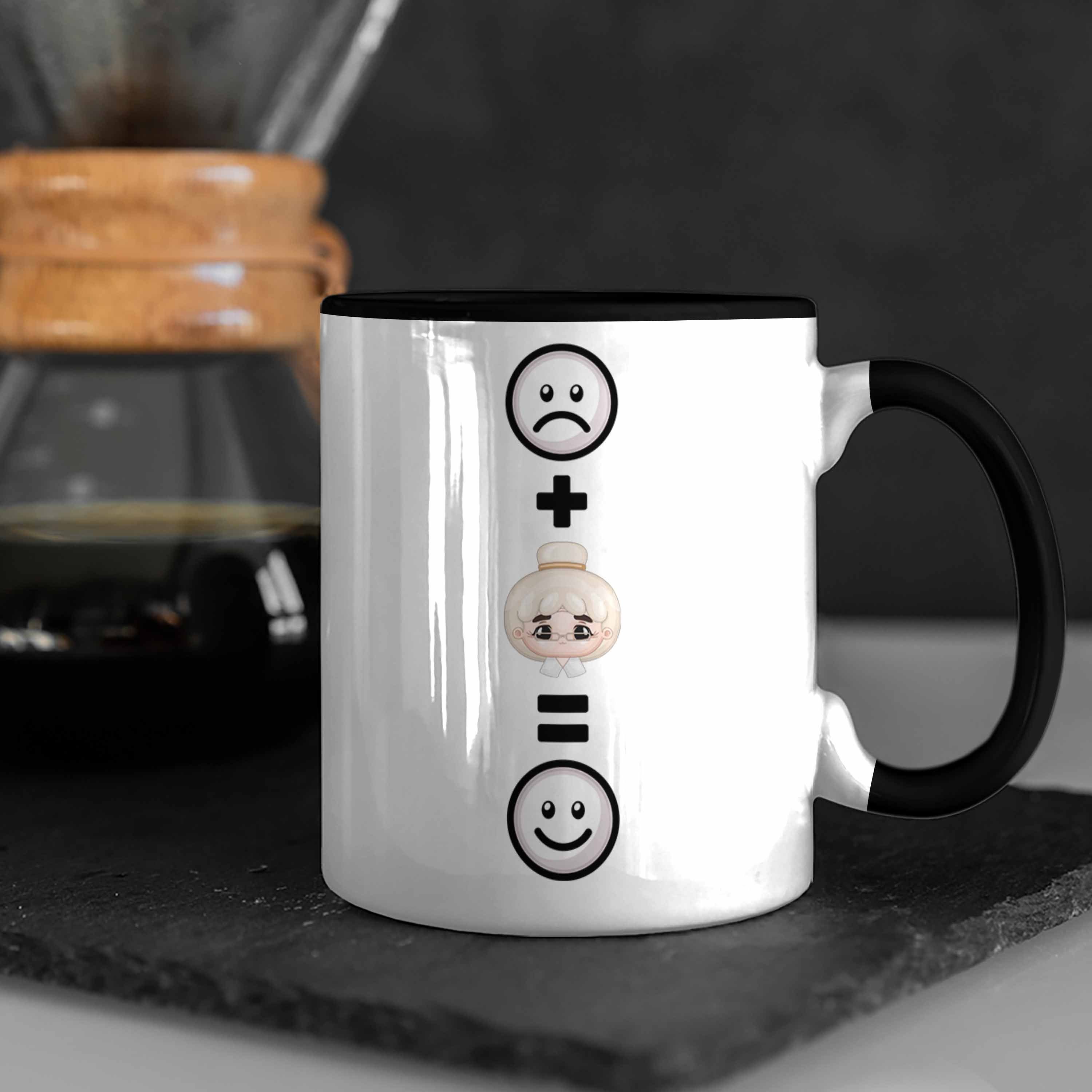 Trendation Tasse Oma Tasse Schwarz Lustige Oma Liebhaber für :(Oma) Geschenkid Geschenk