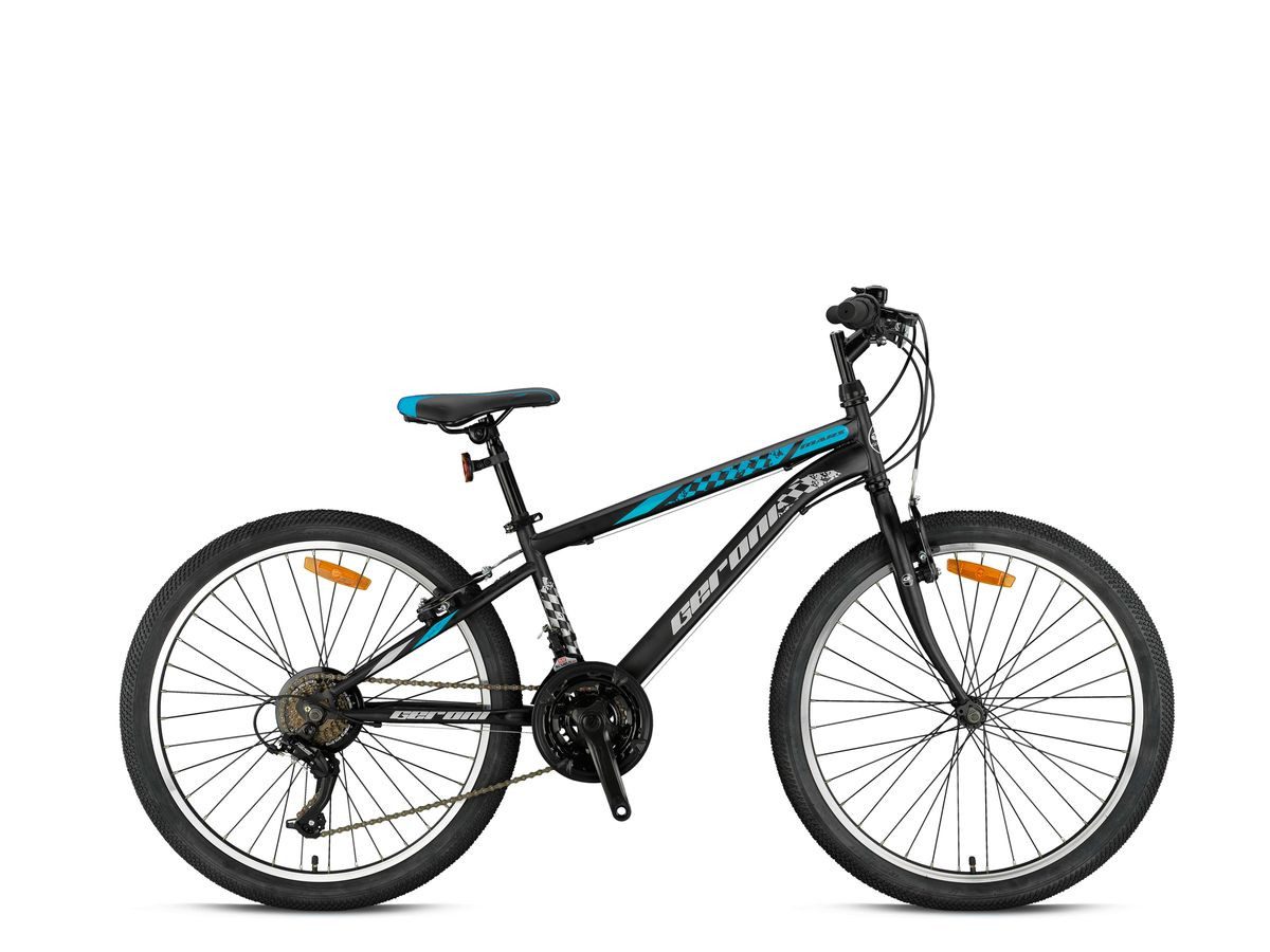 T&Y Trade Kinderfahrrad 24 Zoll Kinder Jugend Fahrrad MTB Mountainbike Rad Bike GRN26-033 Blau, 21 Gang Microshift, Kettenschaltung, 21 Gang, Seitenständer