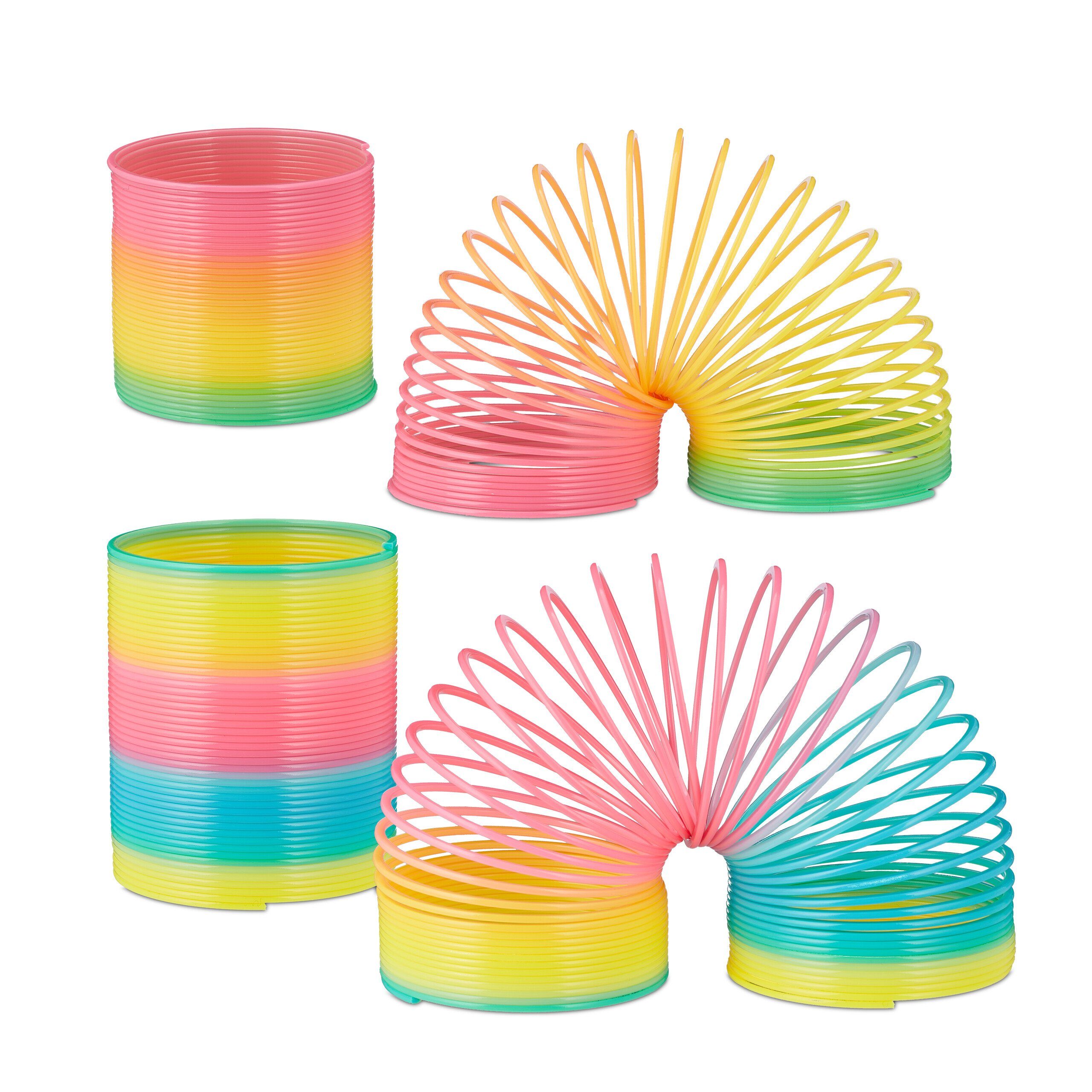 relaxdays Lernspielzeug Regenbogenspirale 4er Set