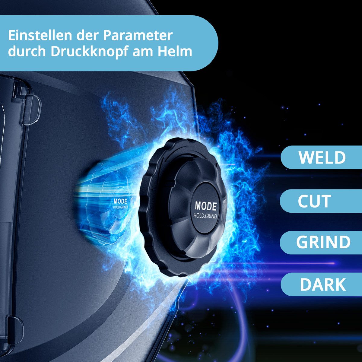 STAHLWERK Schweißhelm Automatik-Schweißhelm BOOSTER 3-in-1 Schweißerhelm (Set, 1-tlg., Set), True-Colour-Echtfarbwiedergabe