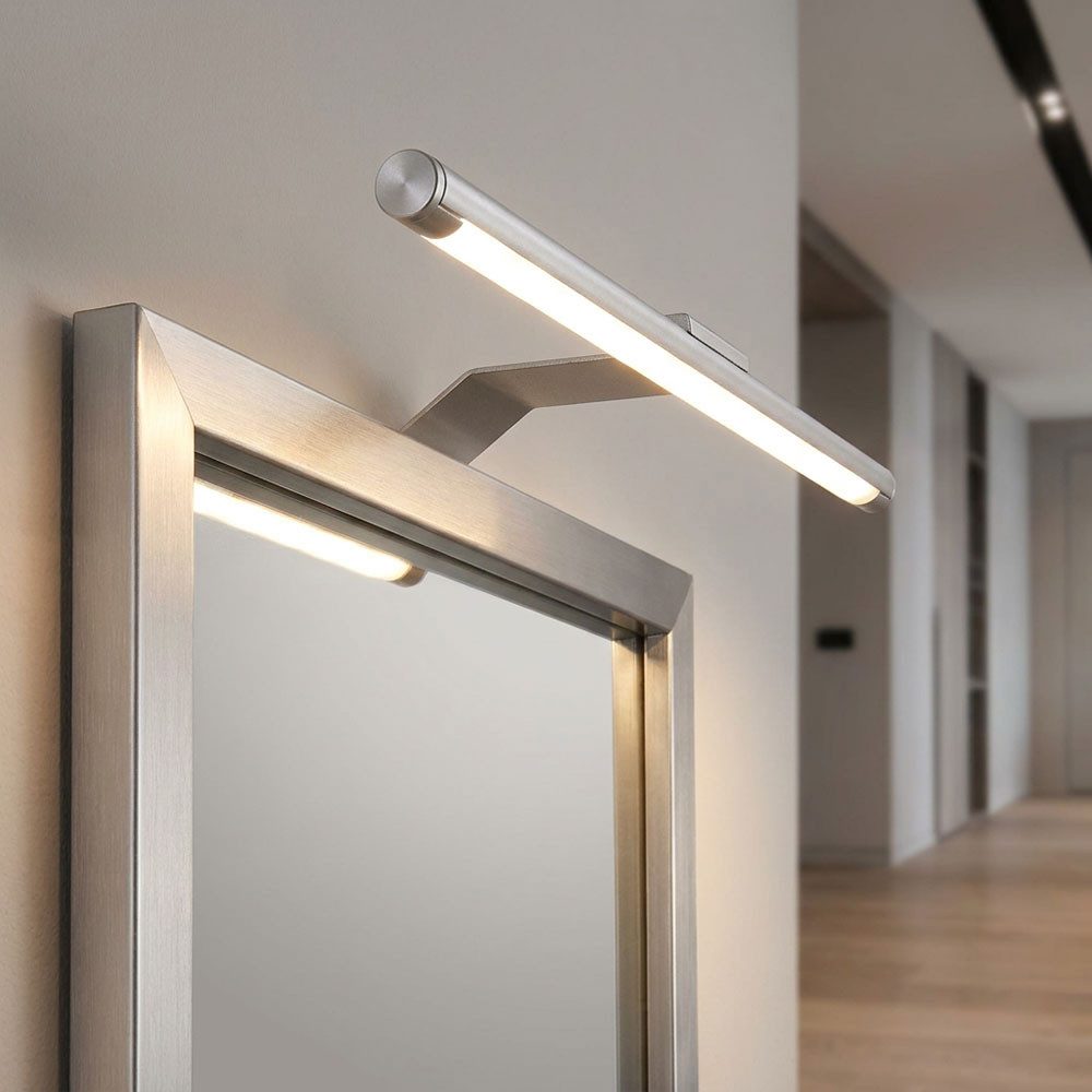NOWA LED Wandleuchte, Leuchtmittel inklusive, Warmweiß, LED Schrankleuchte Aufbaulampe Wandlampe silberfarben warmweiß L 32 cm