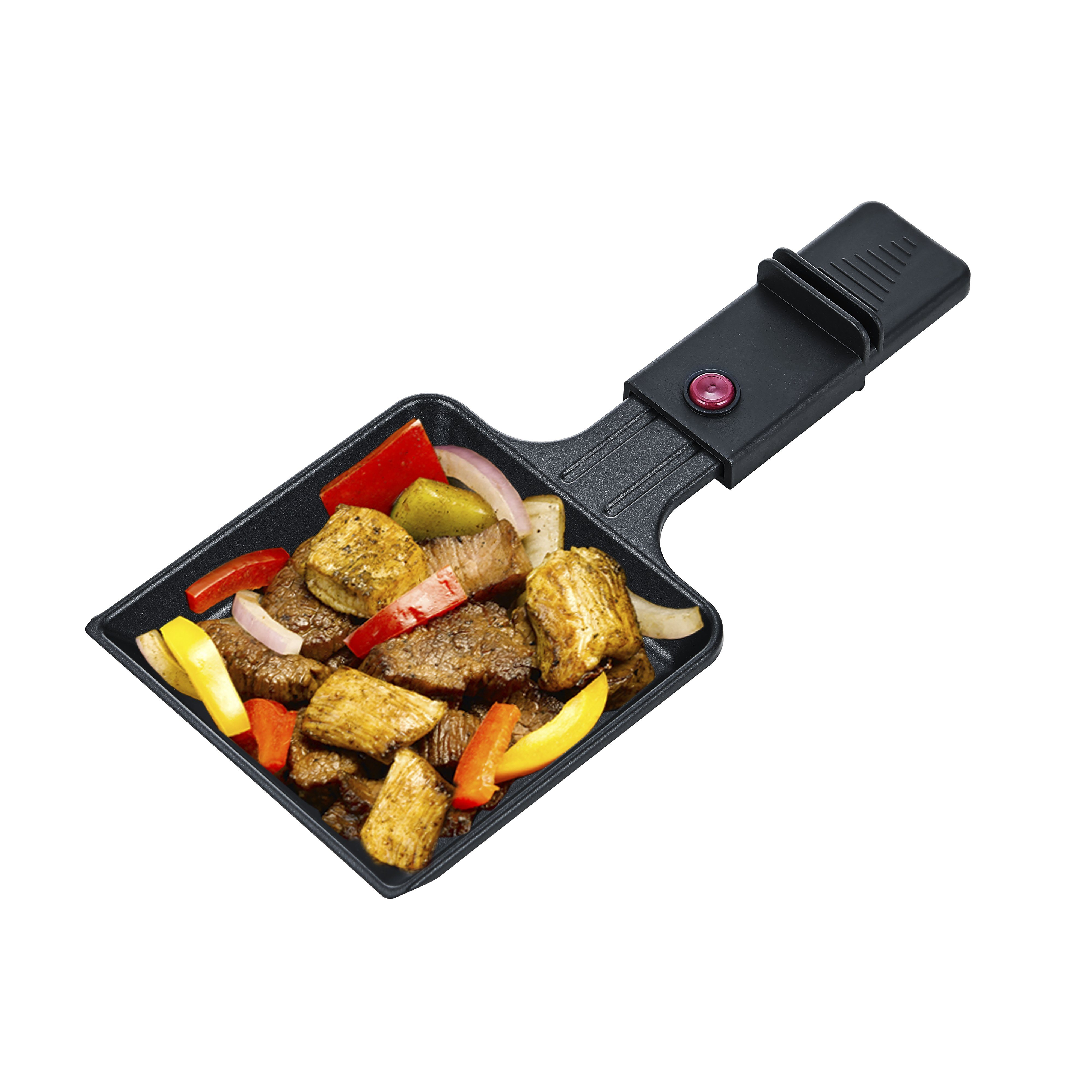 MELISSA Raclette 8 Personen Gourmet Schwarz, 8 Raclettepfännchen, Grillplatte für 8 Pers. mit Antihaft, Temperaturkontrolle & rutschfest
