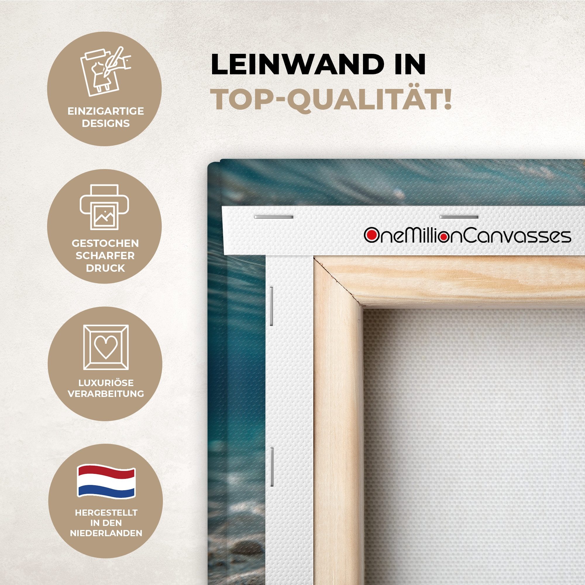 OneMillionCanvasses® Leinwandbild Schwimmbrille - Ente - Wasser, Fotodruck (1 St), Leinwand Bilder Klein, Wand Dekoration Aesthetic 30x20 cm