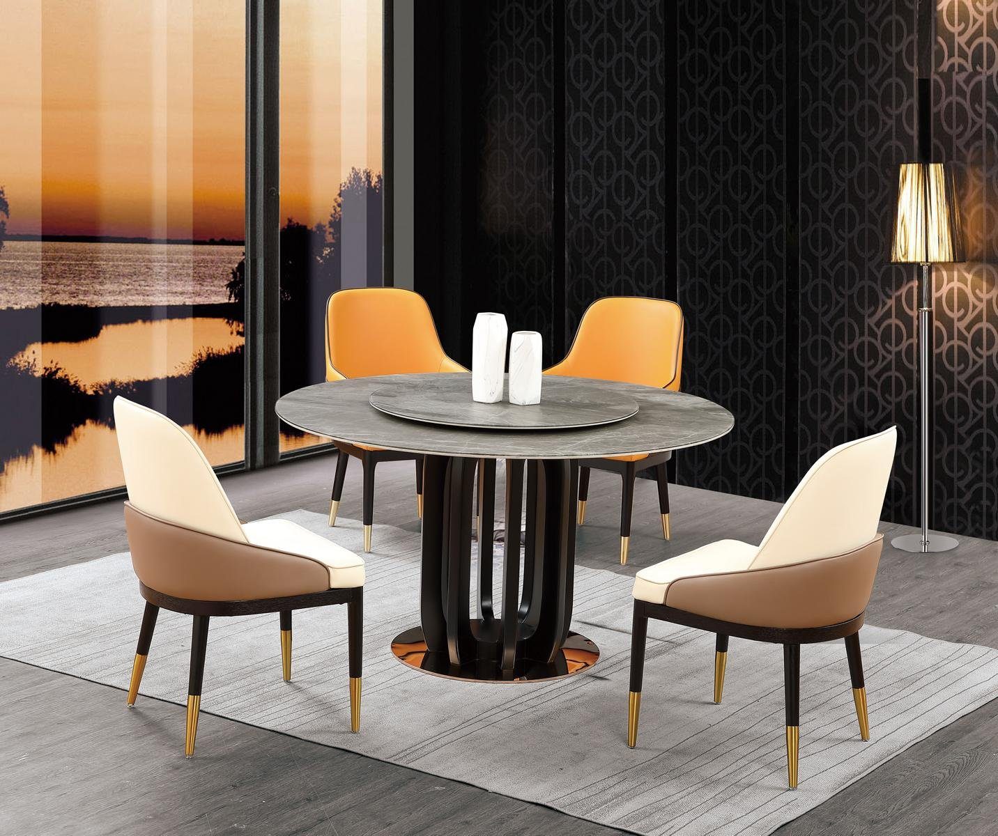 JVmoebel Esstisch, Runder Tisch Luxus Rund Tische Esszimmer Möbel Säulen  Fuß Stein Optik Modern Neu online kaufen | OTTO