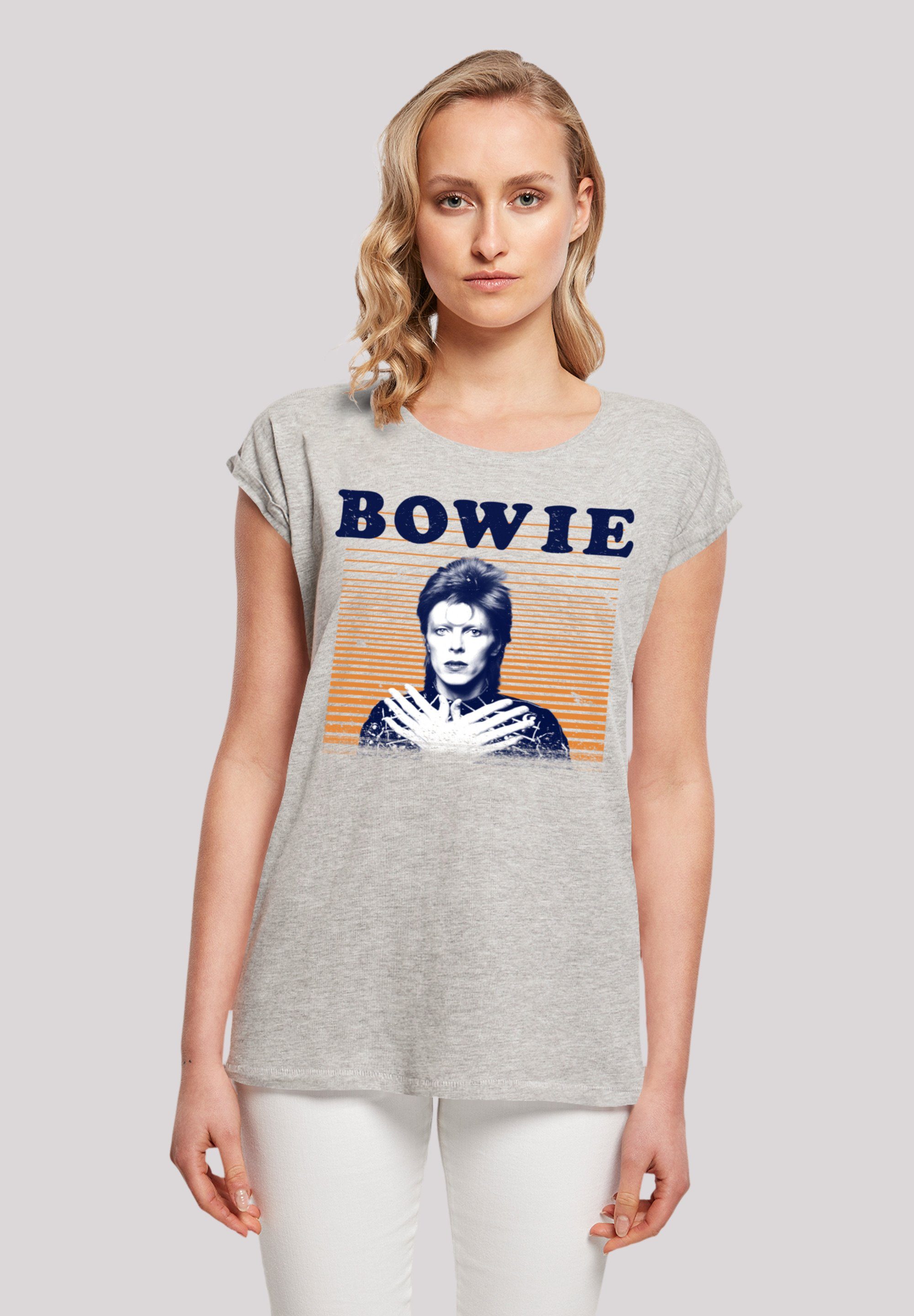 Größe cm M ist trägt Orange Das Print, David F4NT4STIC 170 Bowie T-Shirt Model und groß Stripes