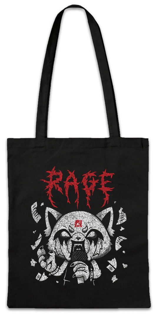 Beuteltasche A Rage Stofftasche Yeti Aggretsuko Fun Heavy Music DJ Metal MC Rap