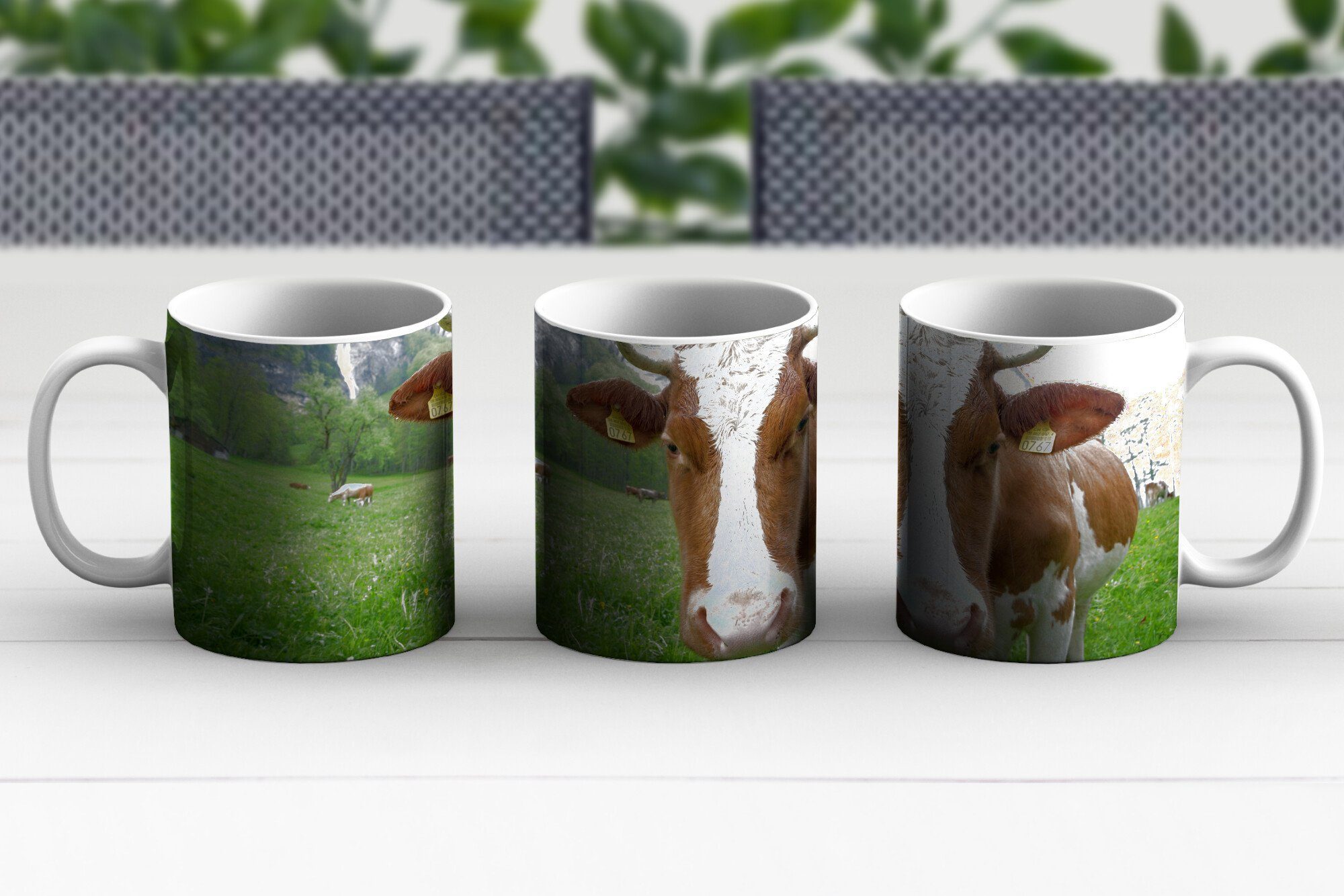 MuchoWow Keramik, Teetasse, - Tasse Natur Teetasse, Österreich, Kaffeetassen, Becher, Kuh - Geschenk