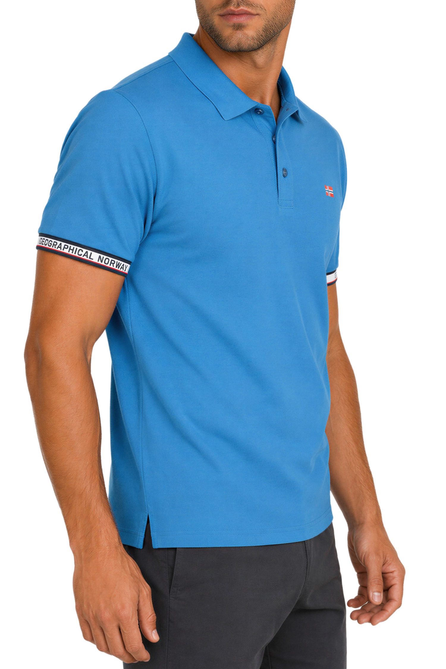 Geographical Norway Poloshirt Herren Regular Fit Polohemd bakoliar men Bedruckte Ärmelabschlüsse mit Markenprint – Bild 5 von 5