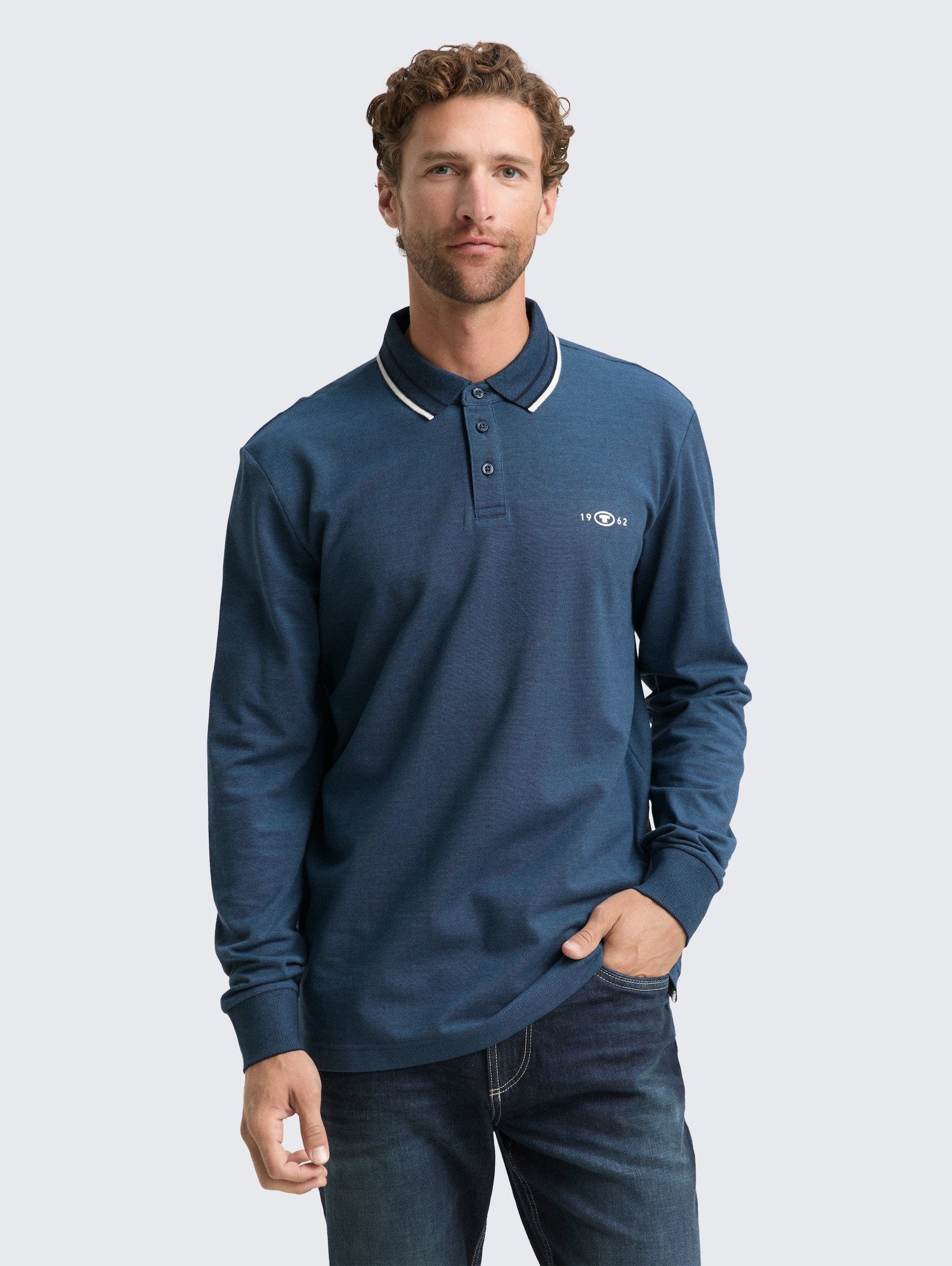 TOM TAILOR Langarm-Poloshirt Langarm Piqué Poloshirt günstig online kaufen