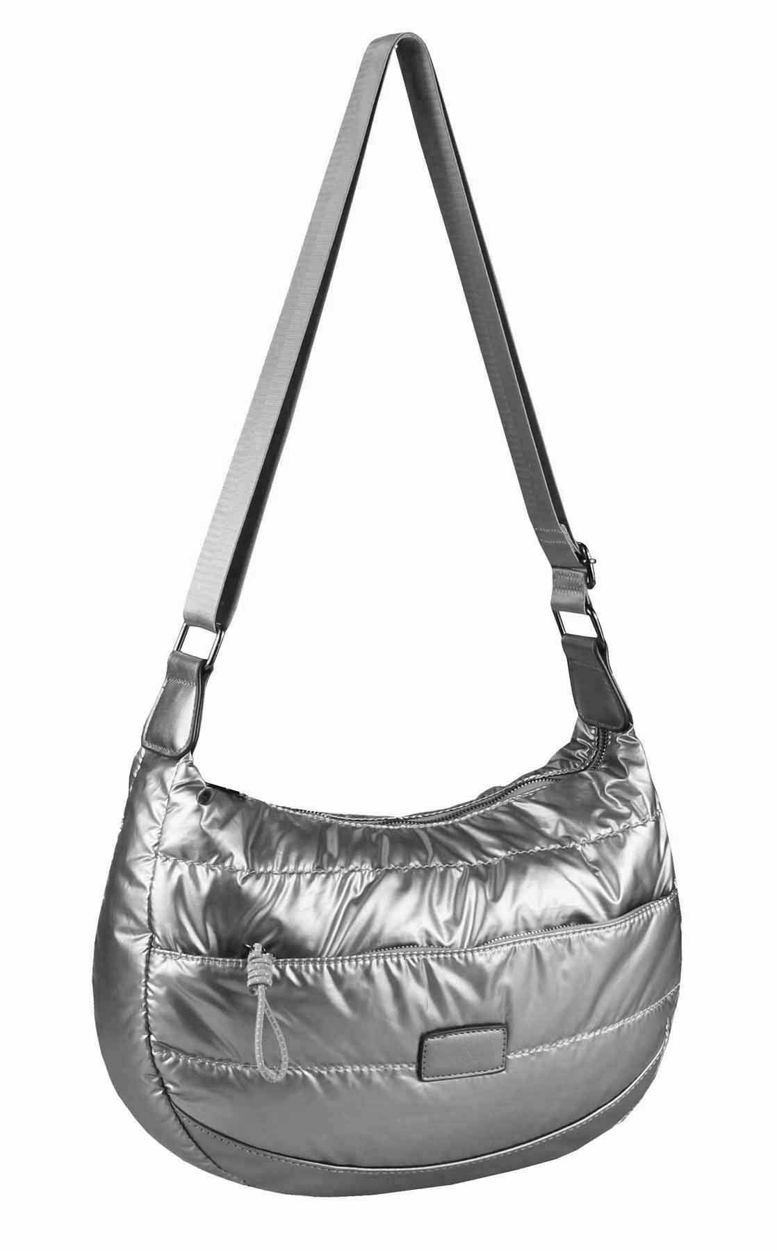 ITALYSHOP24 Schultertasche Damen Halbmond Tasche Cross Over Nylon Shopper B günstig online kaufen