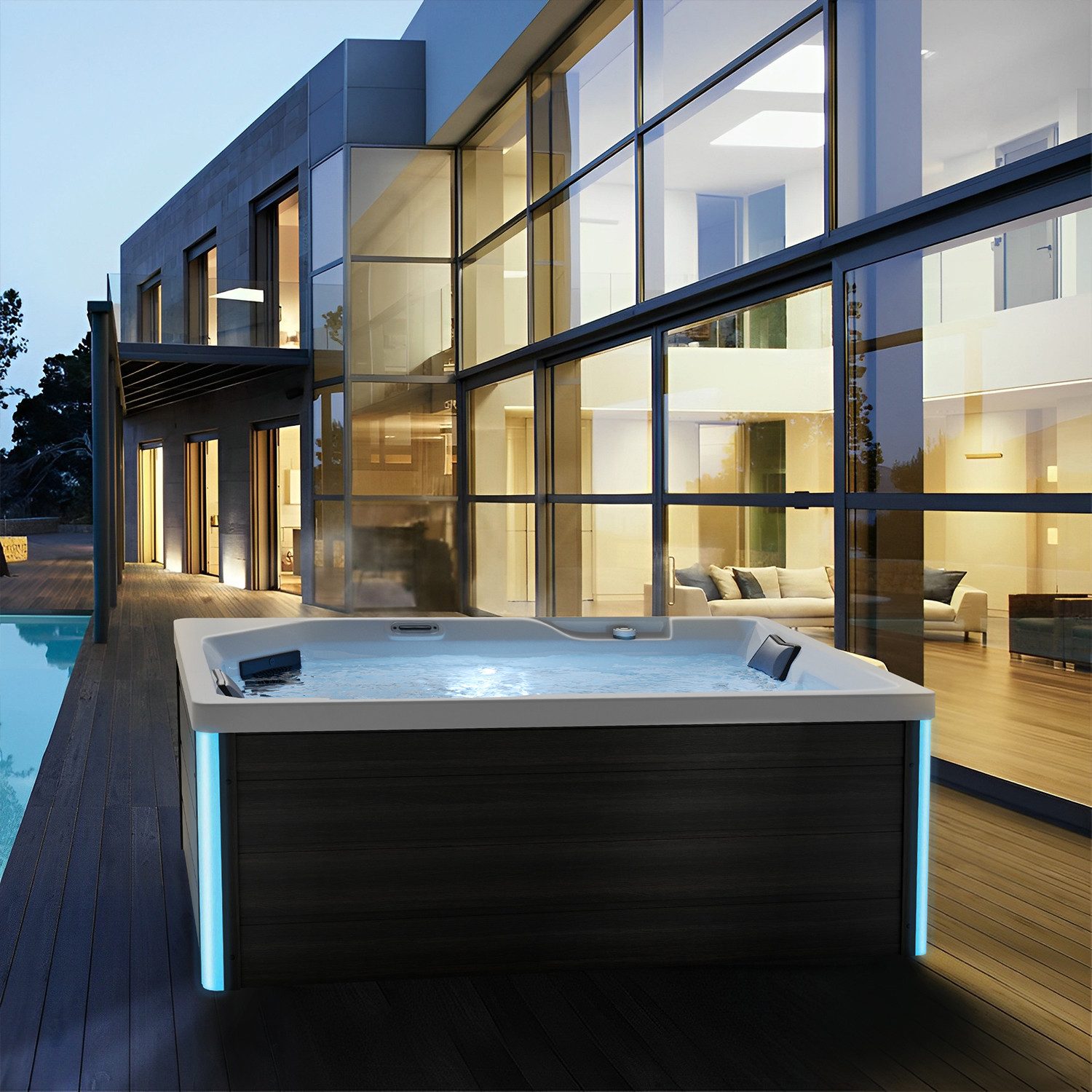 TroniTechnik Whirlpool Outdoor Spa GALERA weiß 190x130, Sanitäracryl, mit i günstig online kaufen