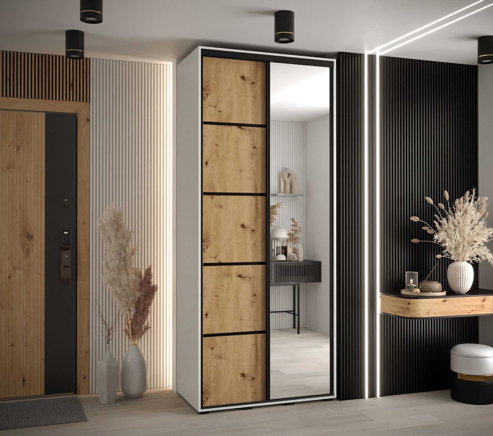 ABIKS MÖBEL Schwebetürenschrank Davos 5 Schlafzimmerschrank mit Spiegel, Kl günstig online kaufen