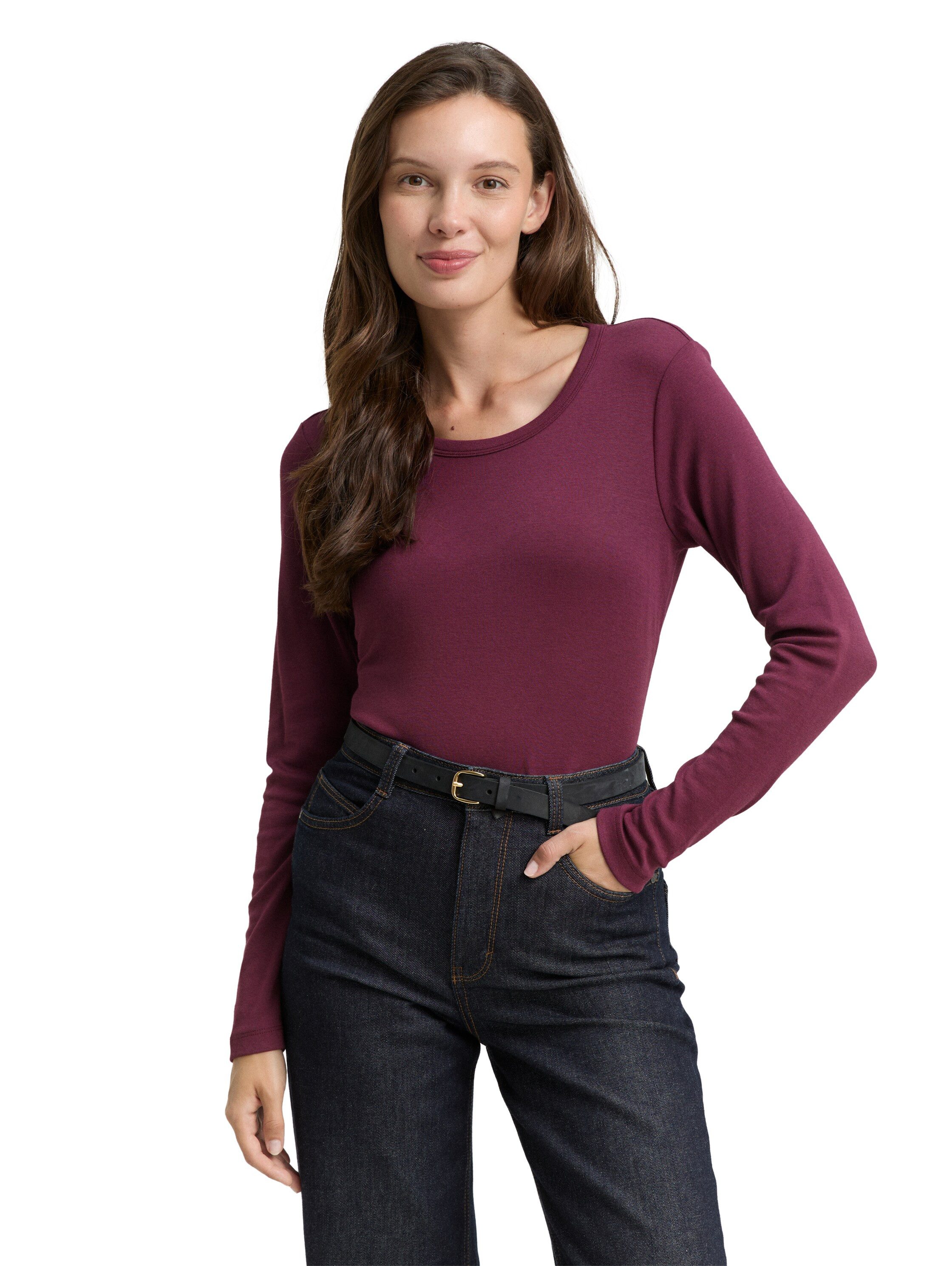 TOM TAILOR Langarmshirt mit Rundhalsausschnitt und günstig online kaufen
