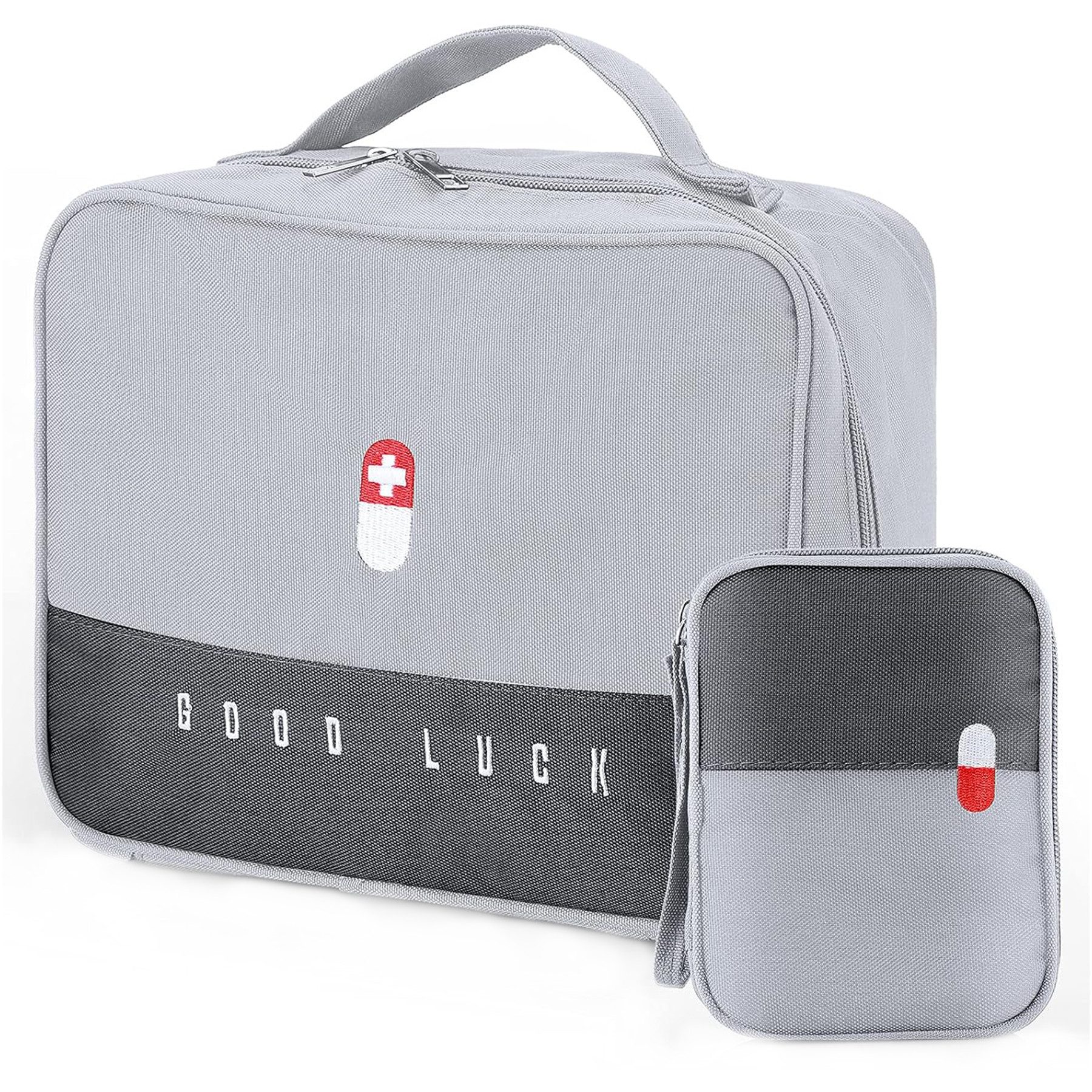 Mutig Arzttasche 2er Medikamententasche,Große & Klein Medikamententasche Reise (tragbare Medizintaschen,Große Kapazität, Wasserdicht,Tragbar Medizin, feuchtigkeitsbeständig Medizin Aufbewahrungstasche,tragbar), Reiseapotheke Tasche für Schule,Reisen, Camping und Wandern-mehrfarbig