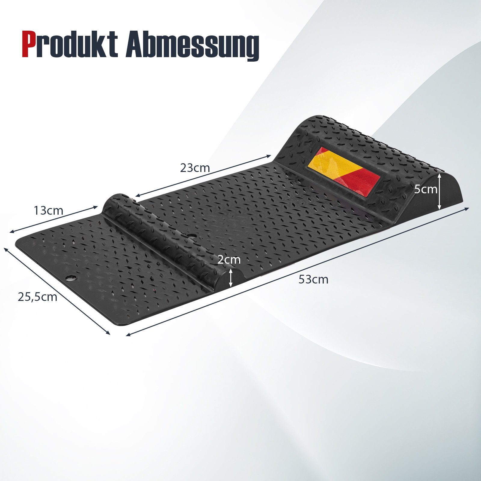 COSTWAY Parkschwelle, 2er Einparkhilfe aus Gummi mit Bremsschwelle