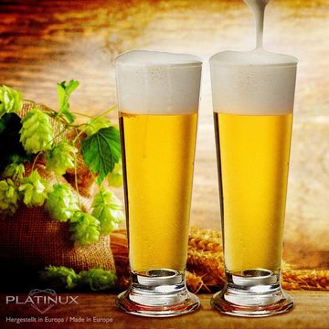 PLATINUX Bierglas Trinkgläser 220ml (max. 250ml), Glas, Biergläser Eiskaffeeglas Frappé Getränkeglas Wasserglas