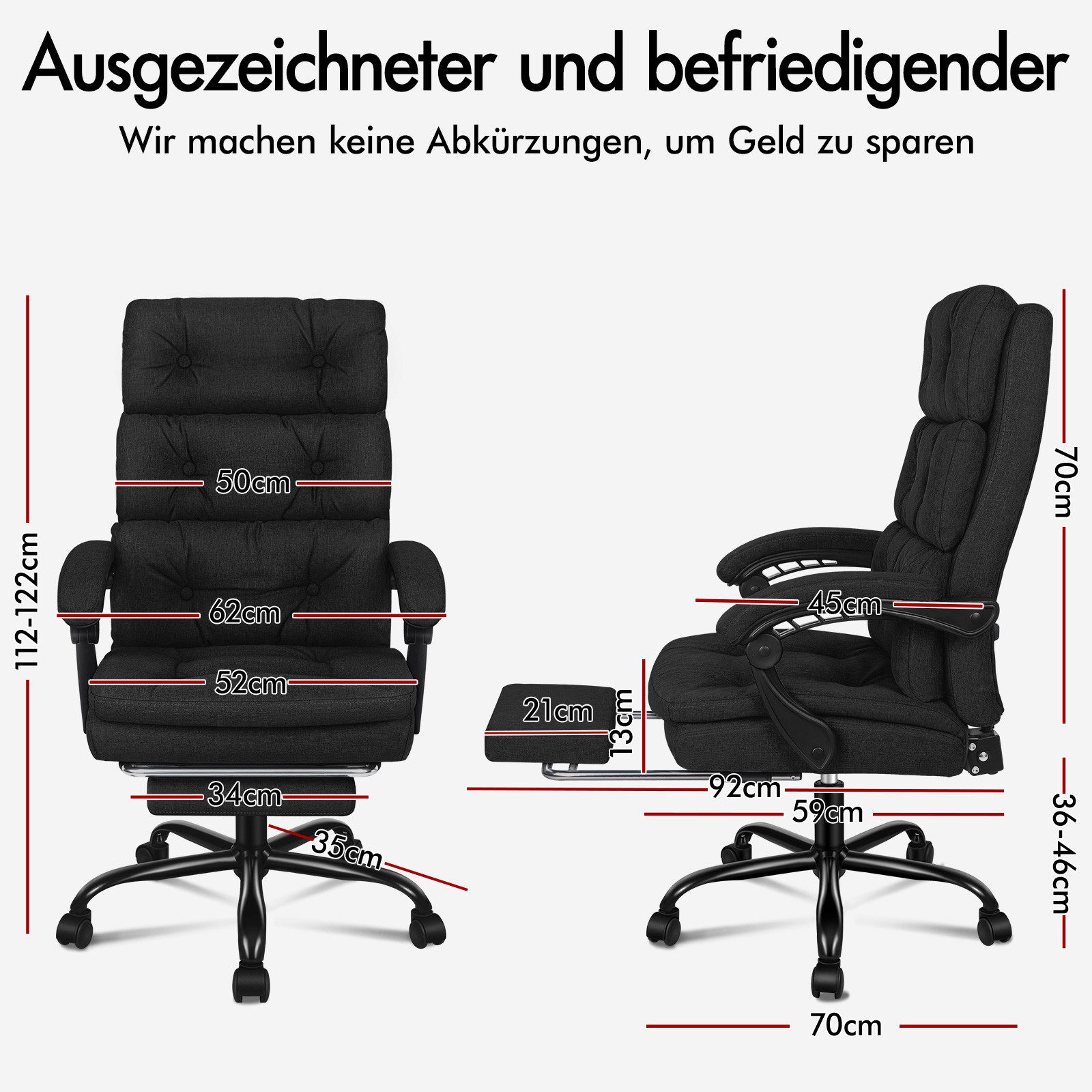 ALFORDSON Bürostuhl mit Fußstütze und hoher günstig online kaufen