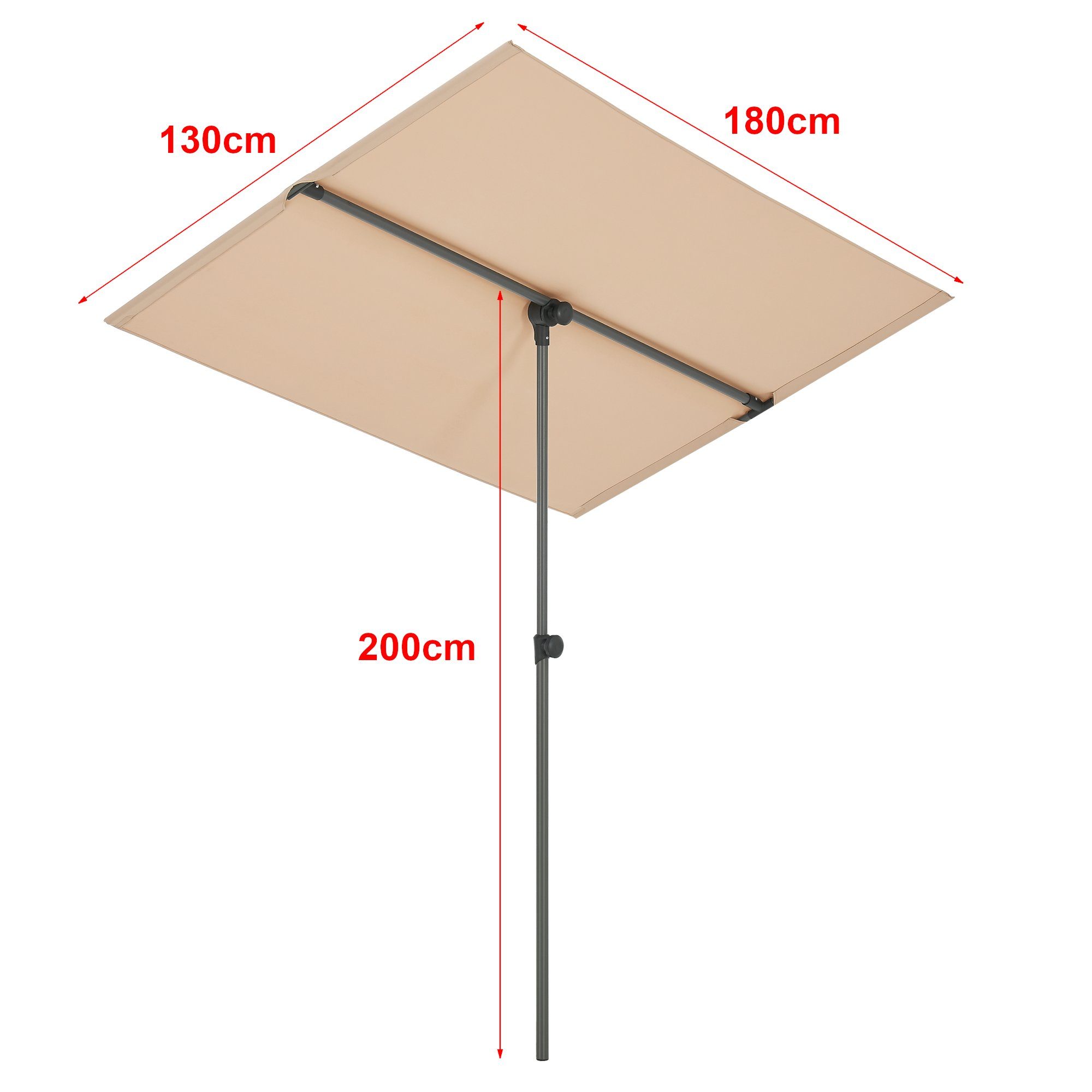 pro.tec Sonnenschutz, blickdicht, Carsoli Balkonblende 360° drehbar 180x130cm Sandfarben