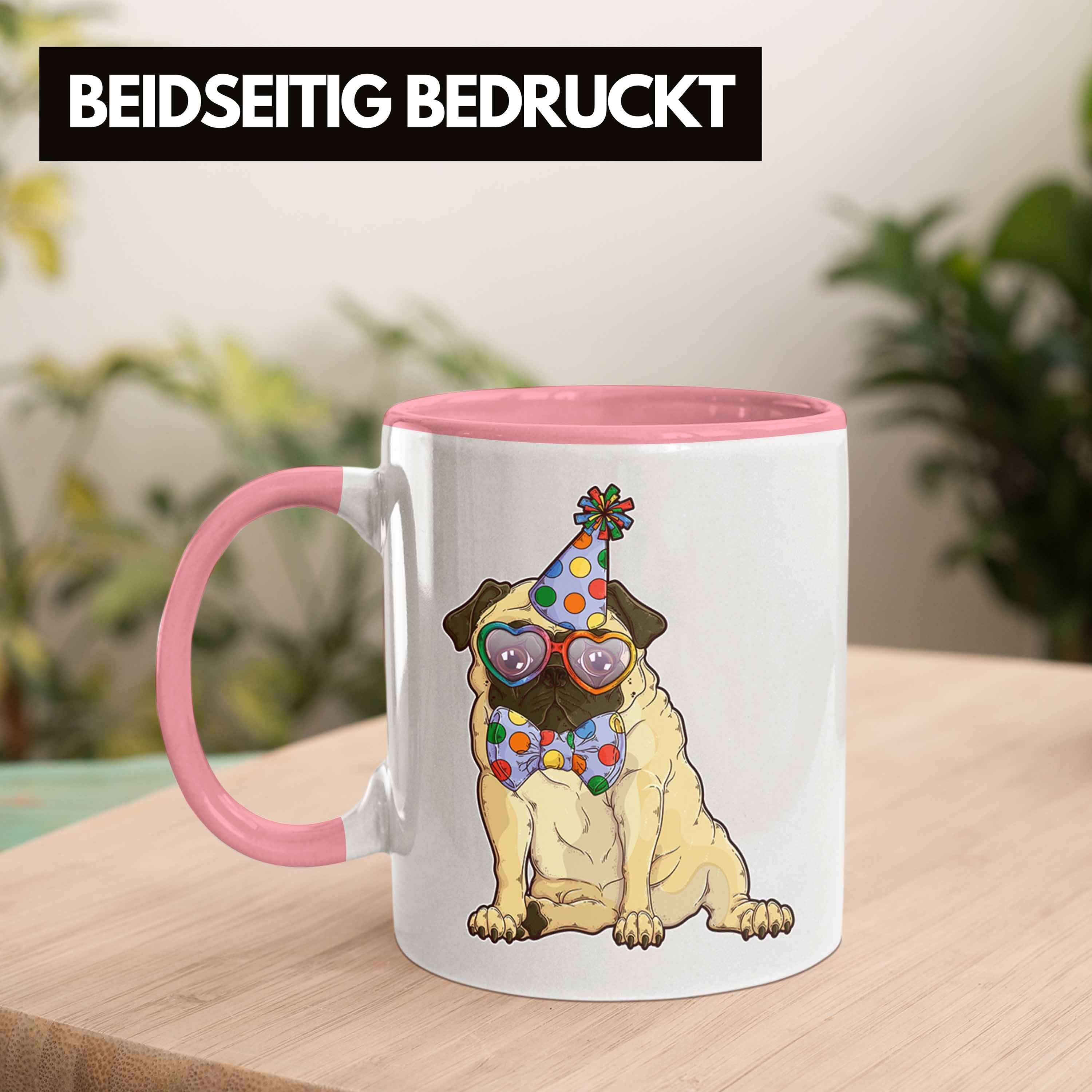 Geschenk - Trendation Rasse Mops Tasse Hunde Mops-Besitzer Geschenkidee Lustig Tasse Mama Trendation Mops Rosa