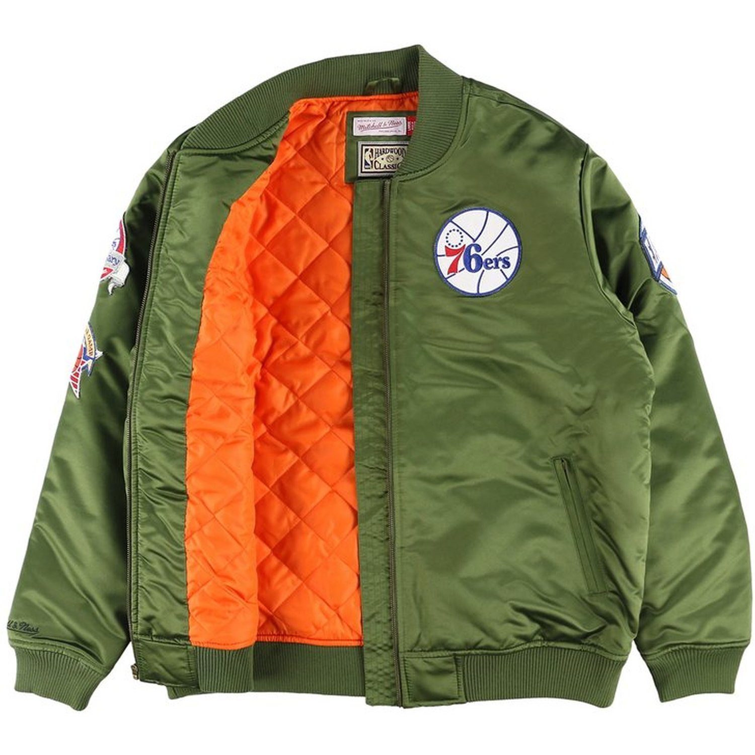 FLIGHT 76ers Mitchell Philadelphia Satin Bomberjacke Ness &