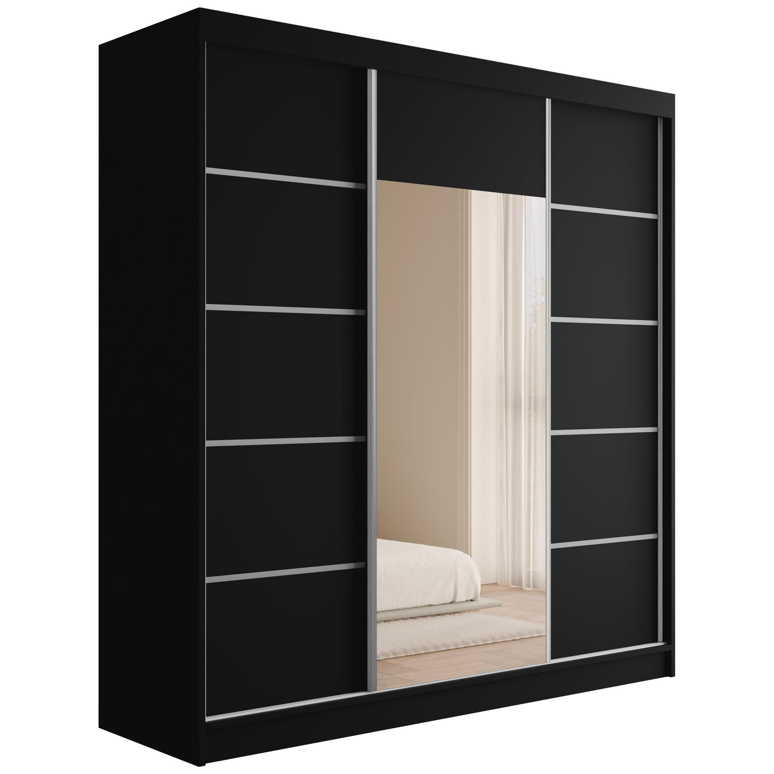ALTDECOR Schiebetürenschrank V2-LINEA (Kleiderschrank Garderobenschrank mit viel Stauraum Moderner Schrank) Spiegel Spiegeltüren Vielseitiger Schwebetürenschrank