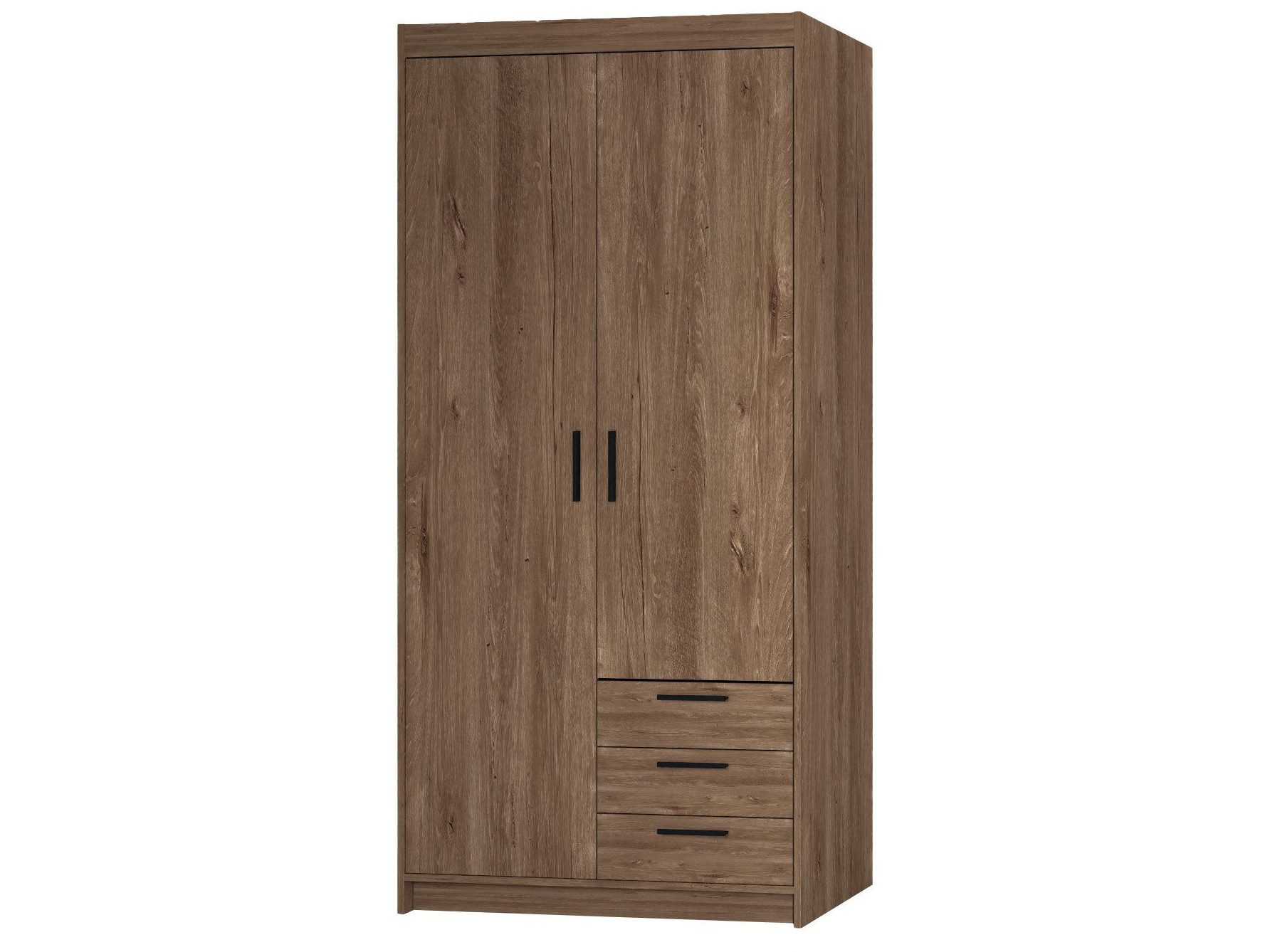 Beautysofa Kleiderschrank ELENA 2D mit Schubladen und Kleiderstange