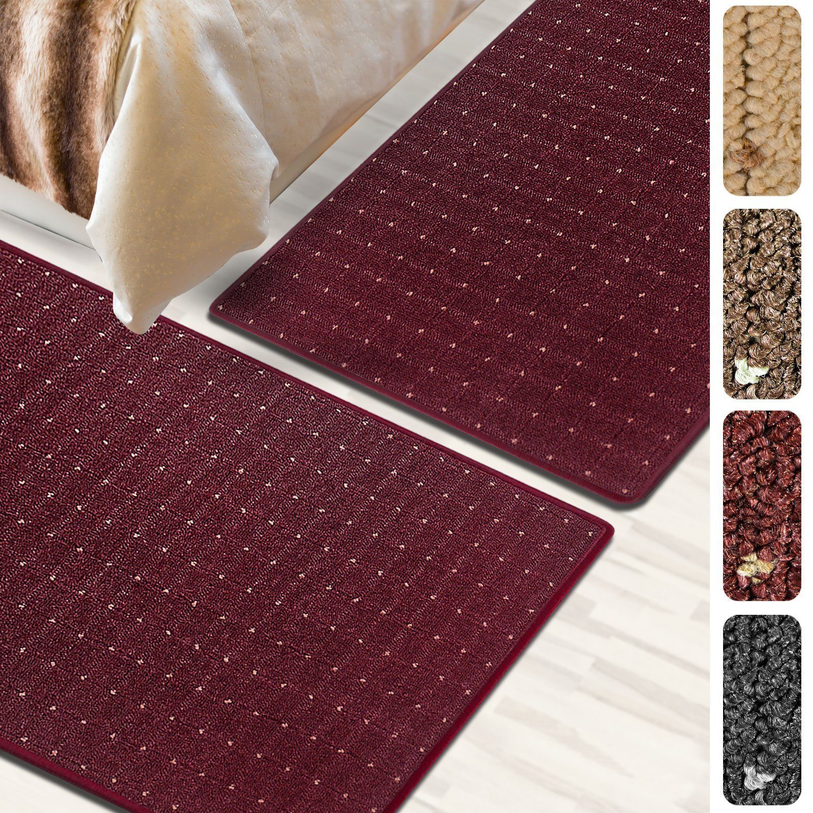 Floordirekt Bettumrandung Rapido, 4 Farben & 3 Größen, Bettvorleger, Höhe 5 mm, (3-tlg)