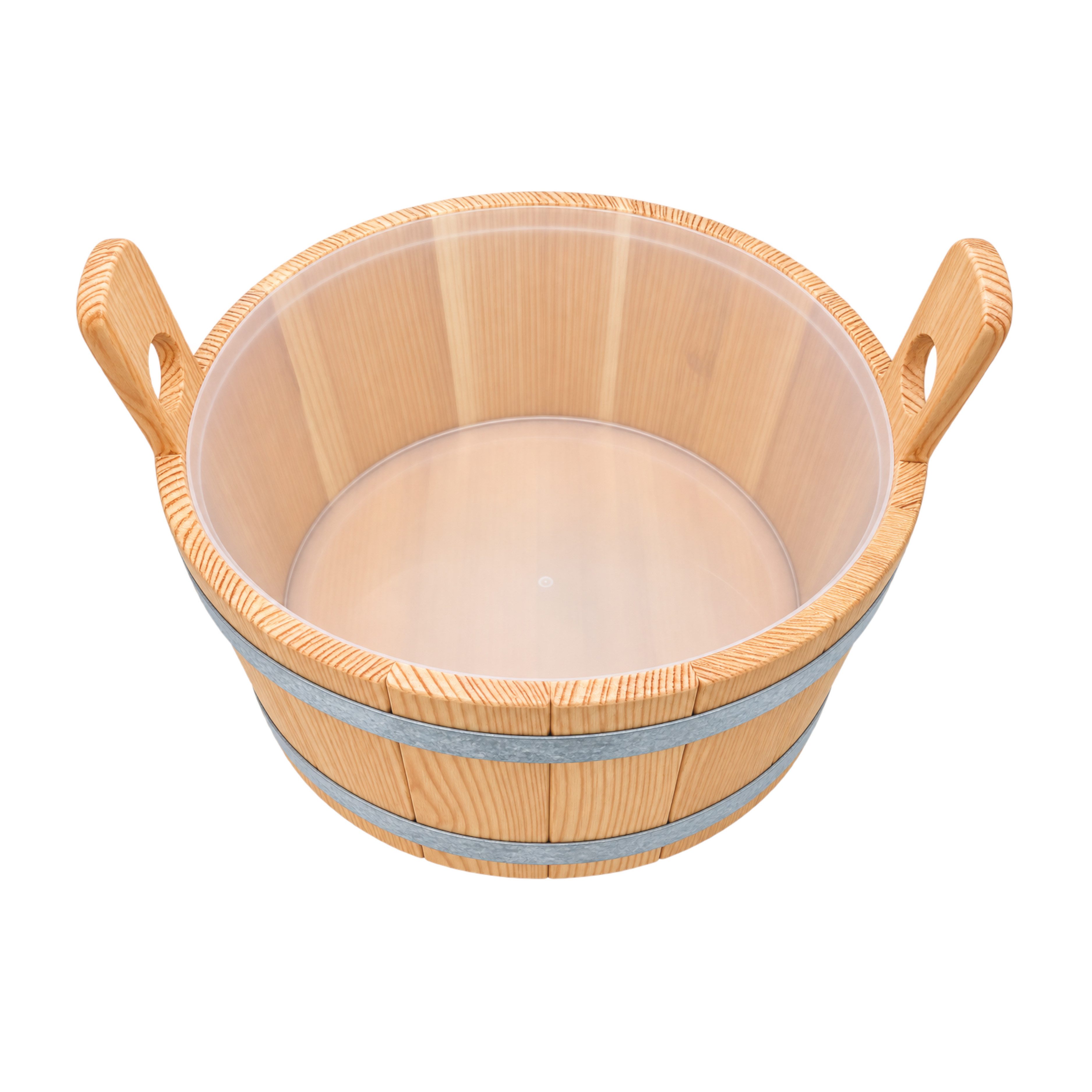 HAF Fußbad Sauna Fußwanne Lärche 16L natur Einsatz Fußbadewanne Ø40cm Saunawanne, Fußbecken mit Ø 40 cm, 1-tlg., Handgefertigt in Deutschland, Hochwertige Fußbadewanne