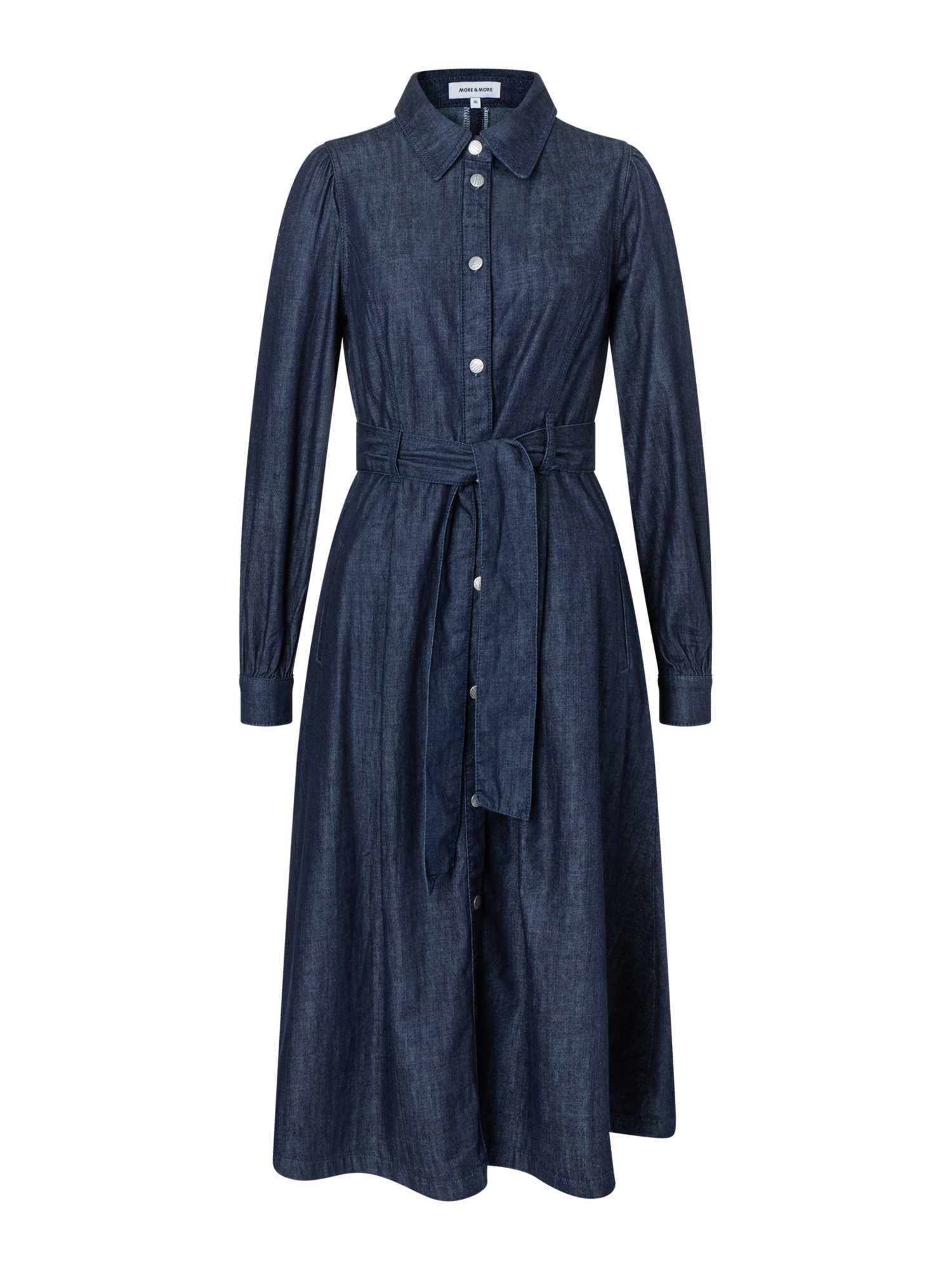 MORE&MORE Jeanskleid sportives Jeanskleid mit Bindegürtel günstig online kaufen