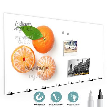 Primedeco Garderobenpaneel Magnetwand und Memoboard aus Glas Mandarine am Blatt