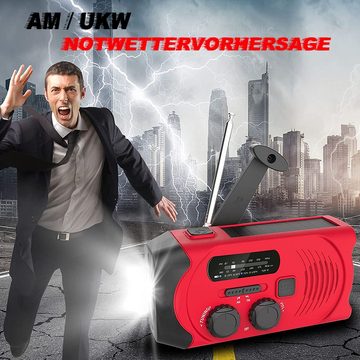 GelldG Solar Radio AM/FM Kurbelradio Tragbar USB Wiederaufladbar Notfallradio Radio