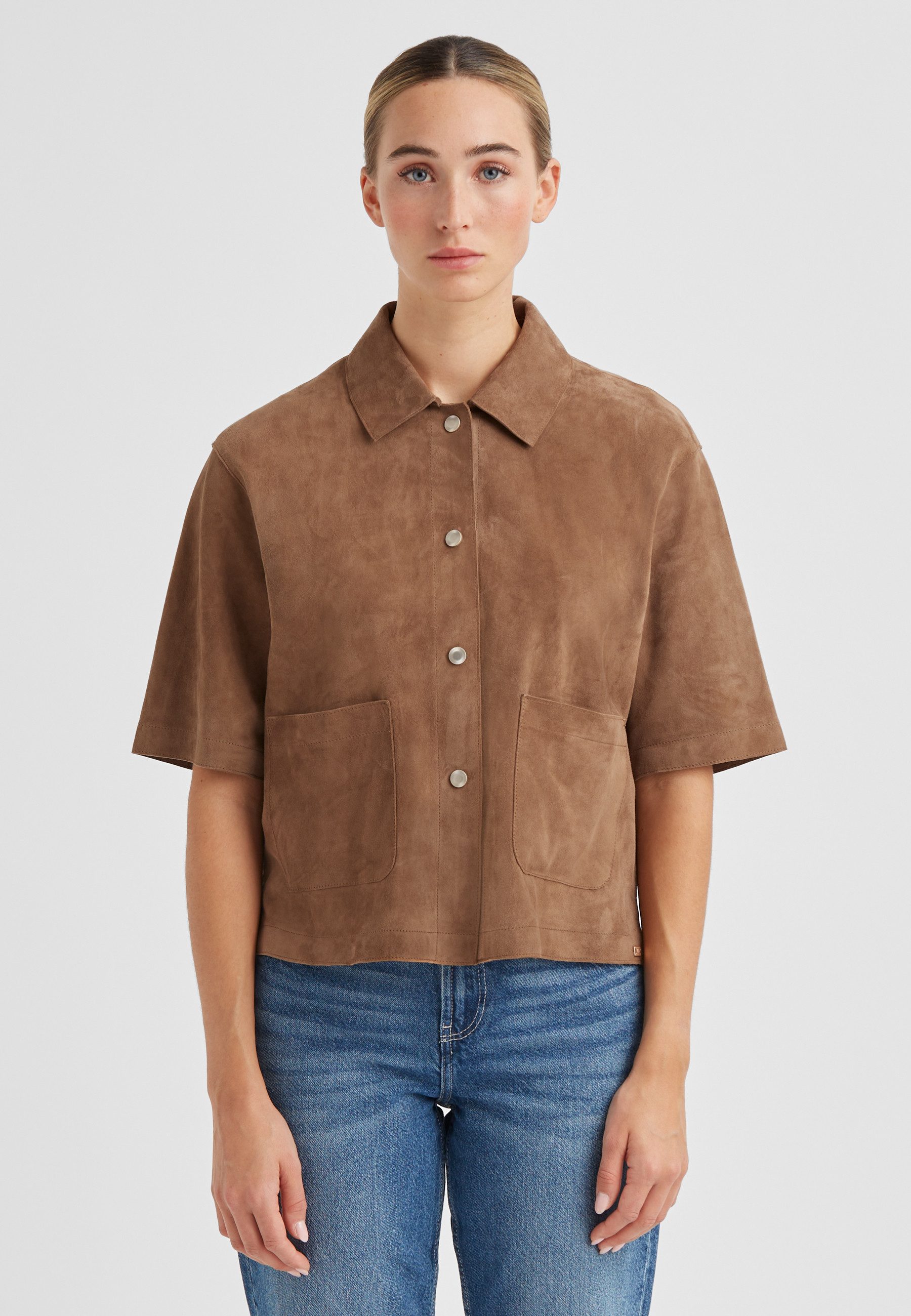 Milestone Hemdjacke MSRuth Damen Overshirt Übergangsjacke klassisch