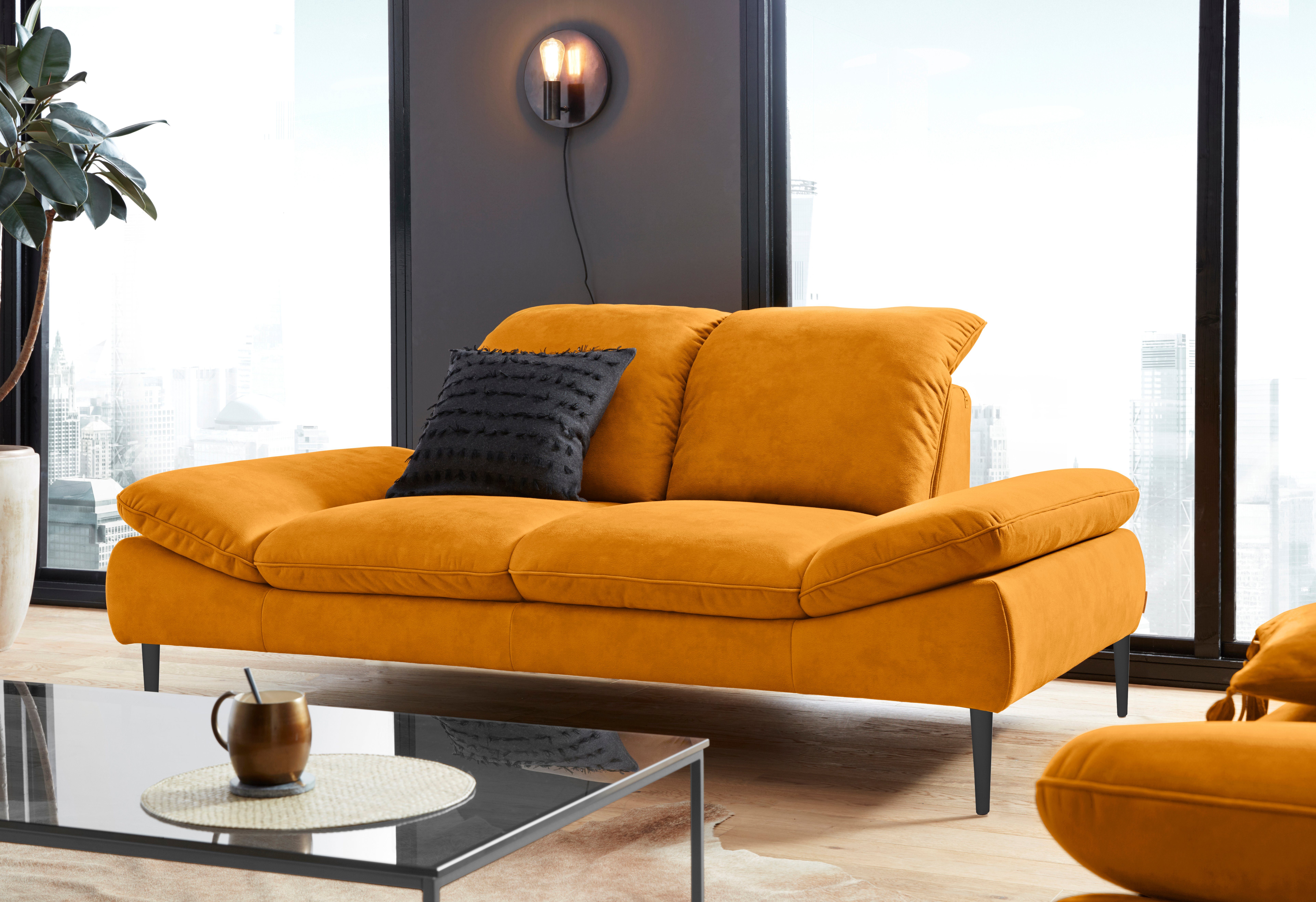 W.SCHILLIG 2-Sitzer enjoy&MORE, Sitztiefenverstellung, Füße schwarz pulverbeschichtet, Breite 202 cm