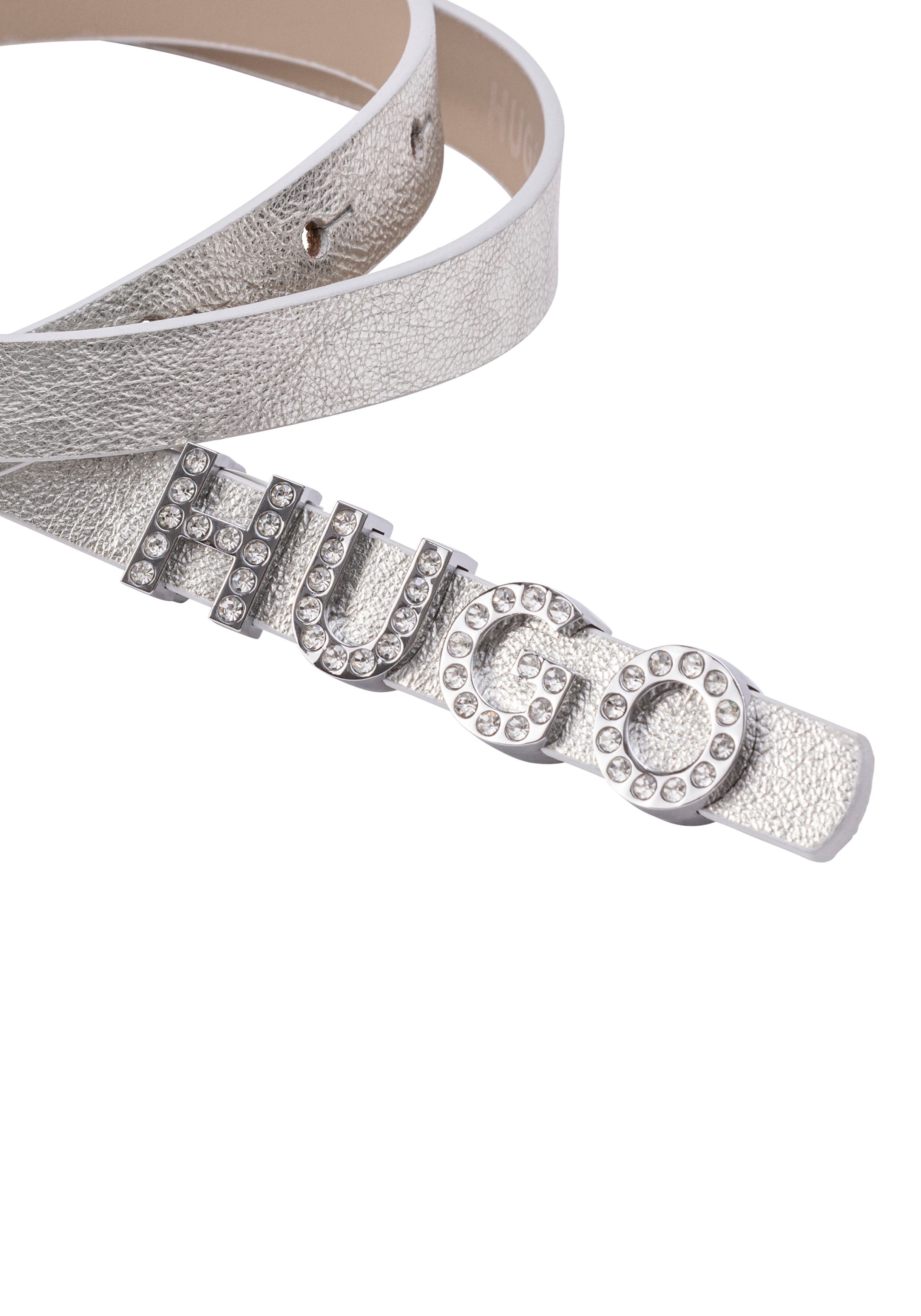 HUGO Ledergürtel Zula-S-L Sz15 mit Ziersteinen besetzte Schließe günstig online kaufen