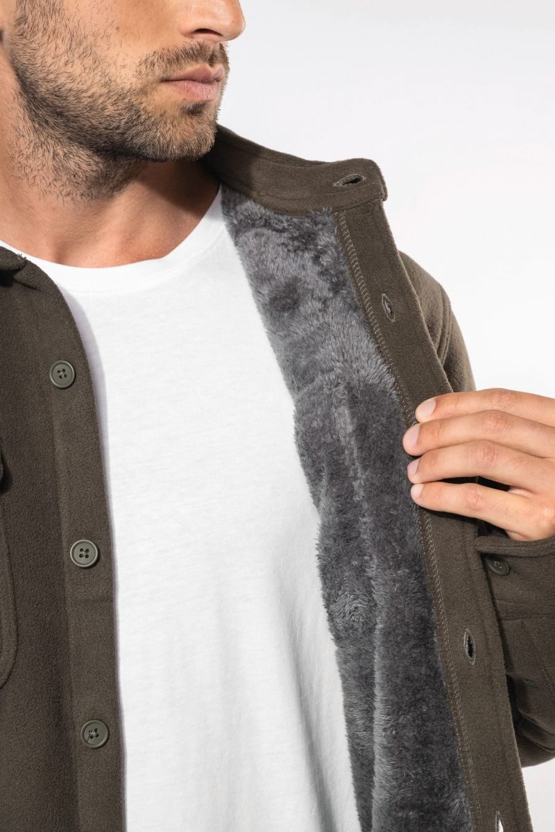 Kariban Outdoorhemd Fleece-Hemdjacke mit Sherpa-Futter