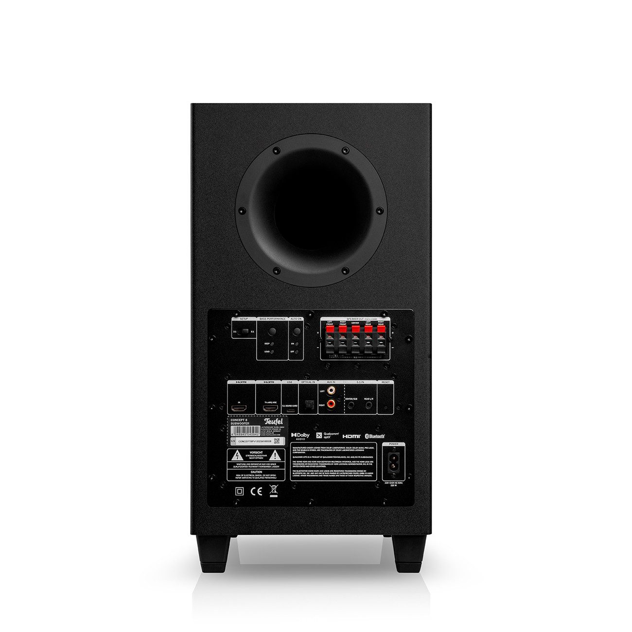 Teufel CONCEPT 8 Subwoofer Wireless Lautsprecher (Bluetooth HDMI, 120 W, Downfire-Töner, Integrierter AV-Receiver mit Bluetooth 5.0)