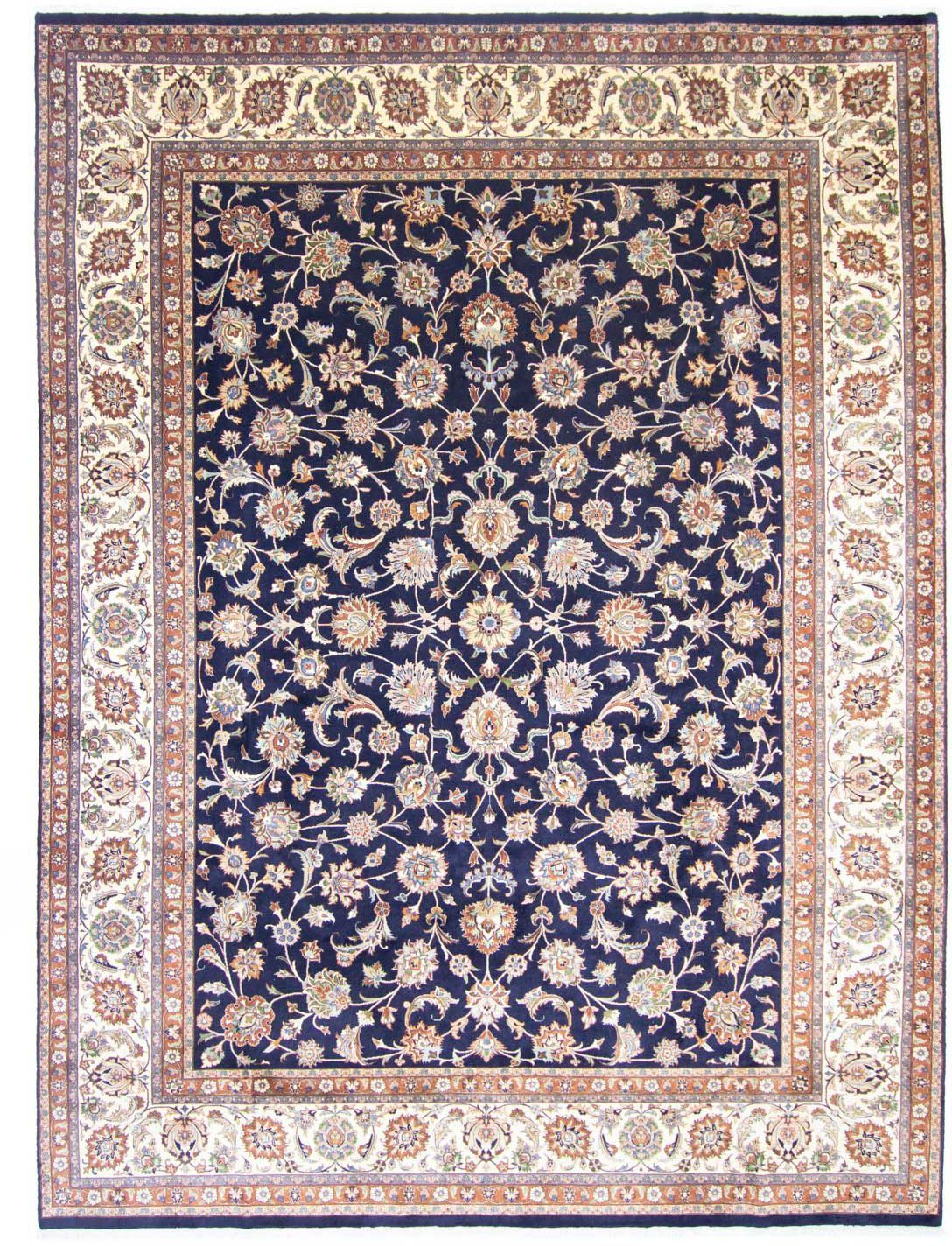 Wollteppich Maschad Durchgemustert Blu scuro 391 x 302 cm, morgenland, rechteckig, Höhe: 10 mm, Unikat mit Zertifikat