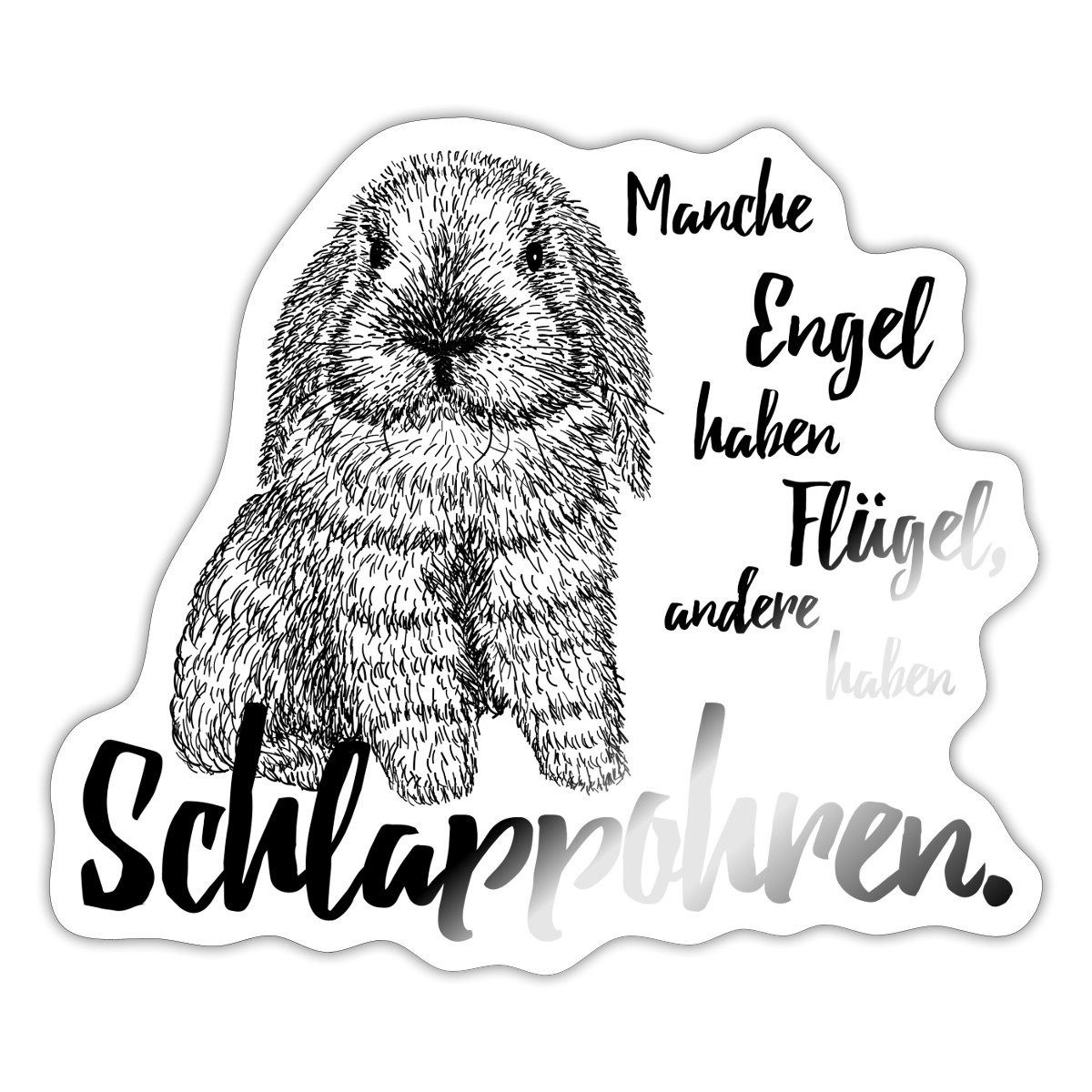 Spreadshirt Aufkleber Schlappohren Hase Kaninchen Widder Sticker Aufkleber